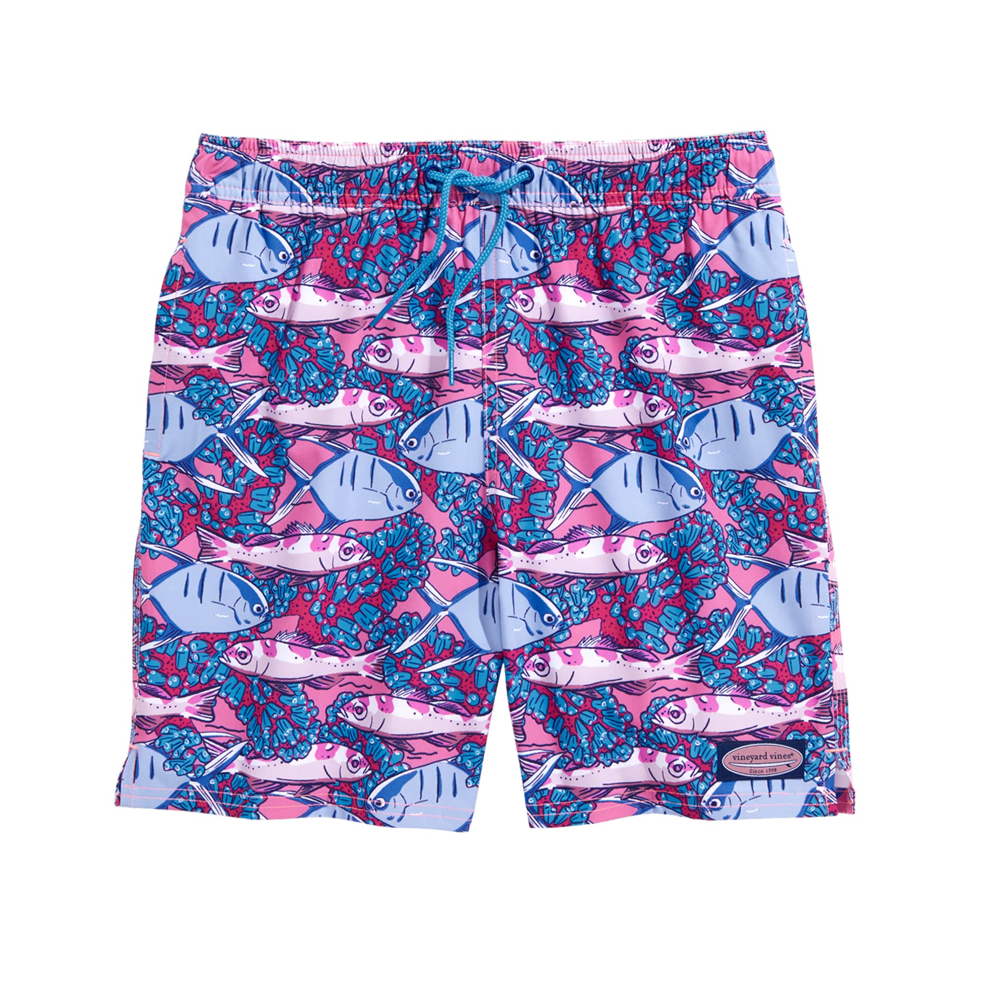 Vineyard Vines Boys' Printed Chappy Swimsuit Trunks - Quick-Dry Swim Shorts for Kids, Beach & Pool Fun, Summer Water Activities