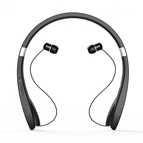 Premium Wireless Neckband Headphones with Retractable Earbuds, HiFi Stereo Sound & Hands-Free Mic - Compatible with Amazon Fire HD 10/8/7/6, Kindle DX, HDX 7/8.9 - Perfect for Workouts, Commuting & Home Entertainment