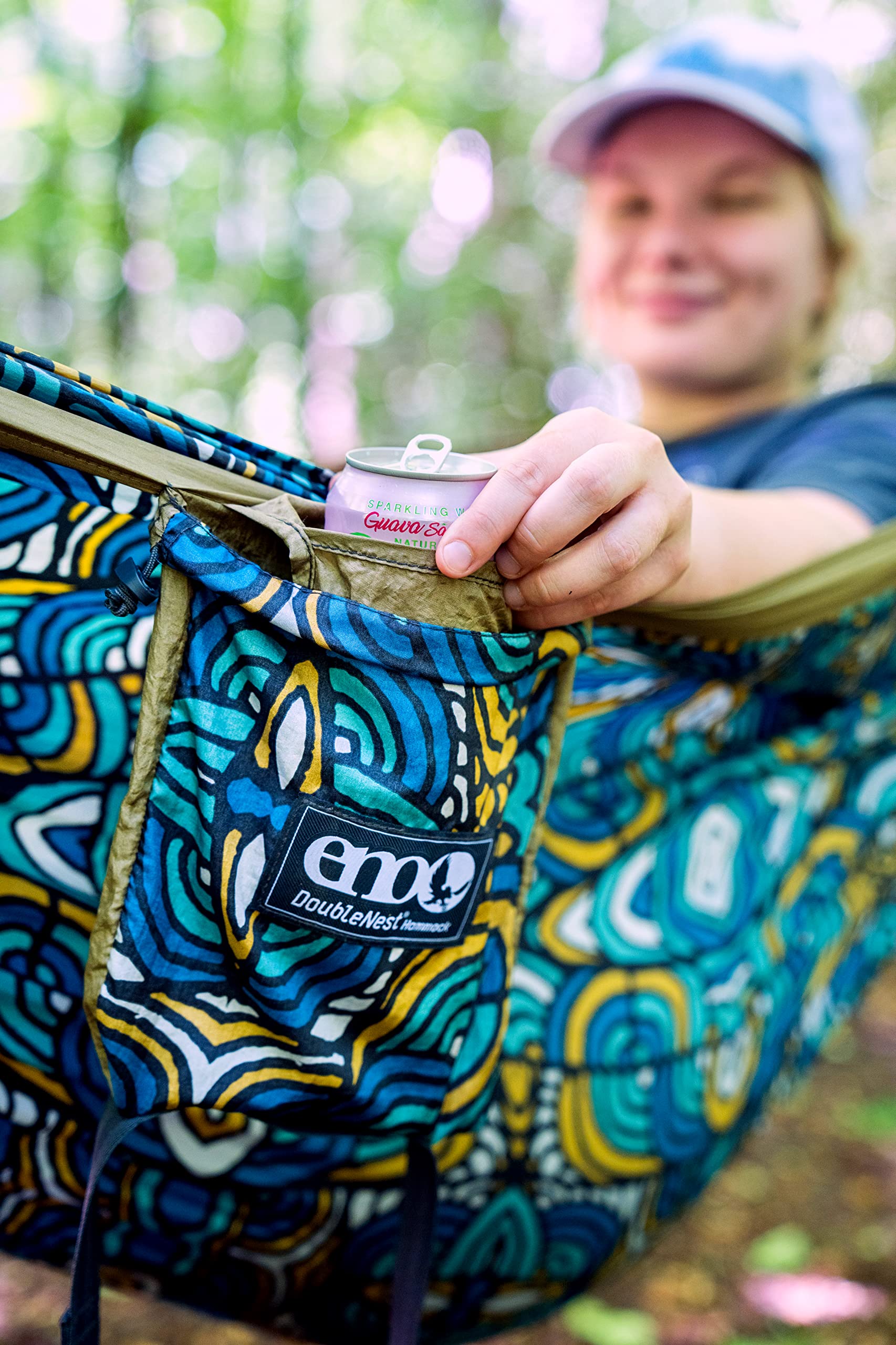 ENO DoubleNest Hammock - Lightweight & Portable 1-2 Person Camping Hammock for Outdoor Adventures - Perfect for Backpacking, Hiking, Beach Trips, Music Festivals & Backyard Relaxation - Roots Studio Special Edition