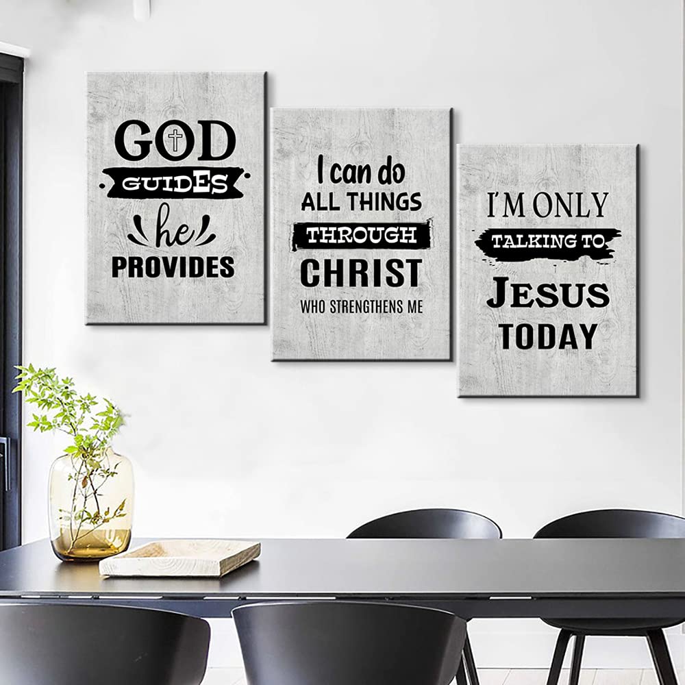 Jesus Christ Scripture Wall Art - Christian Religious Home Decor with Bible Verse - 20''W x 28''H Canvas Painting for Living Room, Bedroom & Prayer Space - Inspirational God Wall Decor for Faithful Households