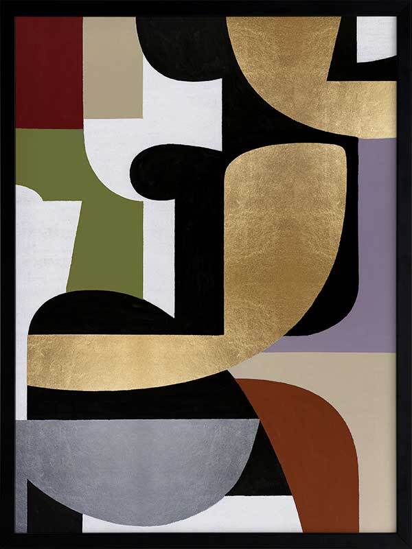 Converging II Framed Art Print - Modern Abstract Wall Decor for Living Room, Bedroom & Office - Ready to Hang Home & Office Decoration