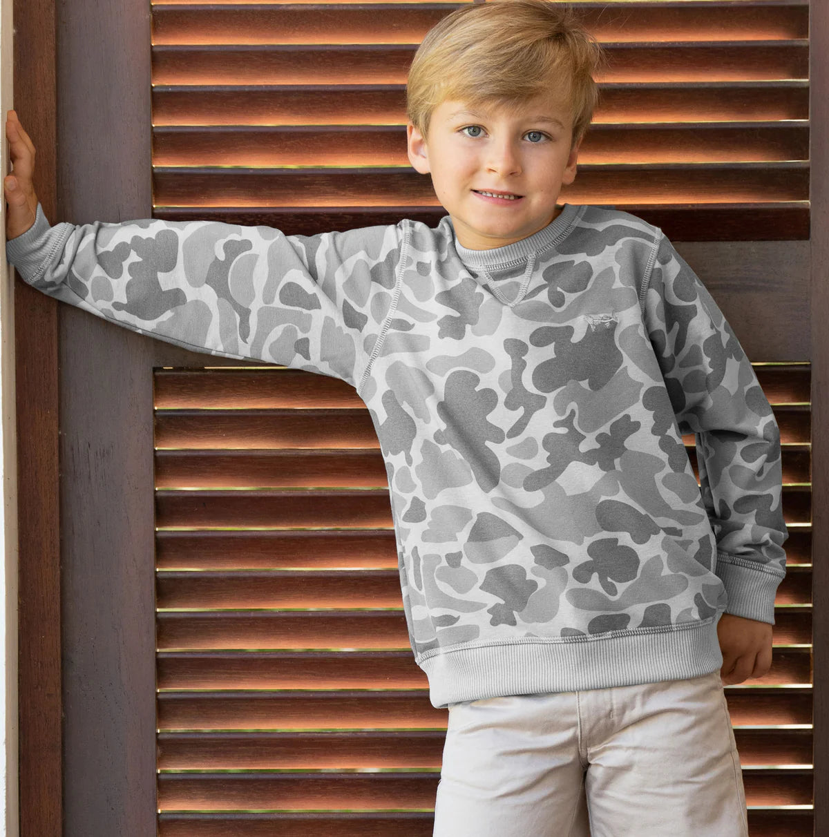 Boys' Coastal Crew Terry Crew Neck Sweatshirt - Soft Cotton Pullover for Kids - Perfect for Beach Outings, School Wear & Casual Comfort