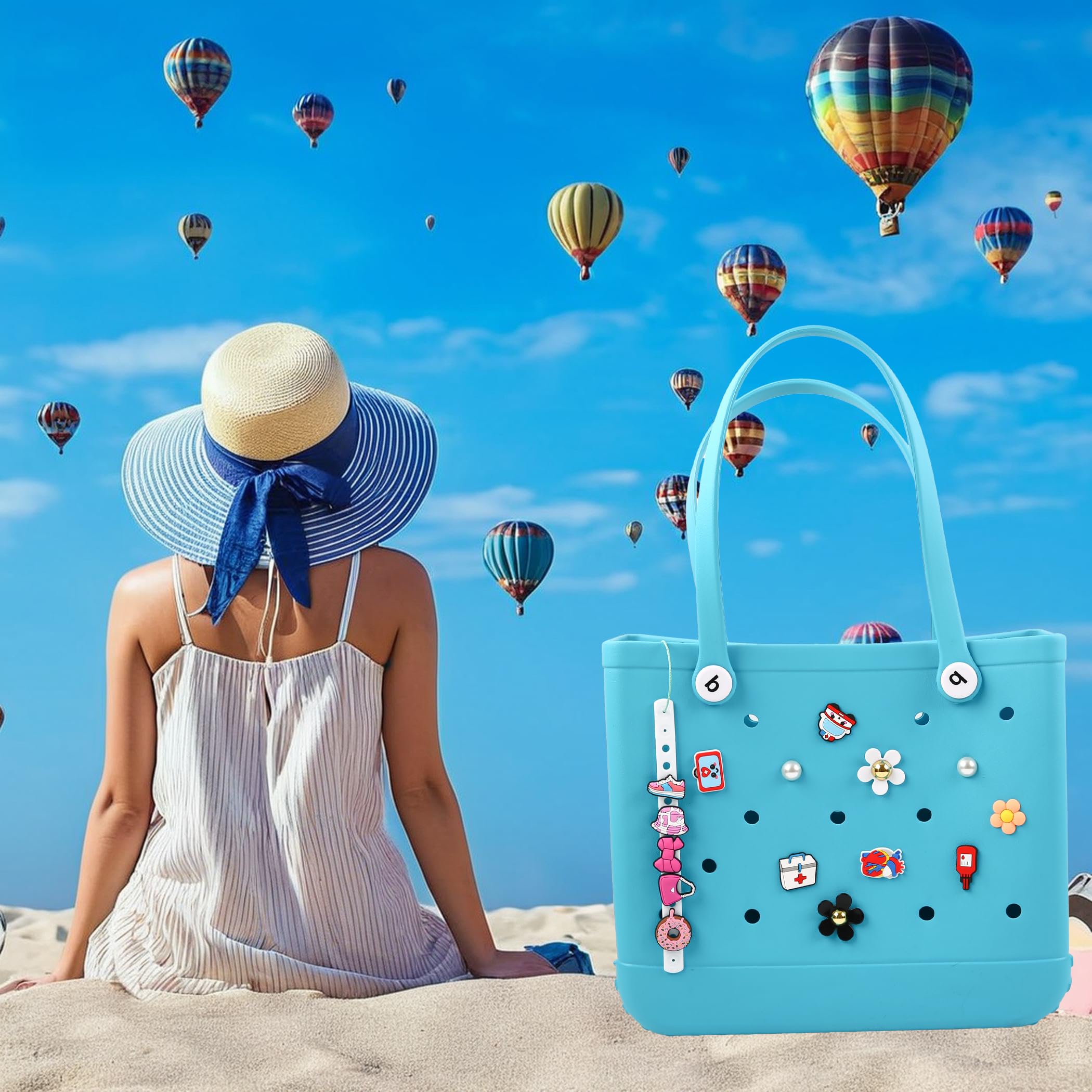 8 Pcs Flower Charms for Bogg Bags - Beach Tote Decor Accessories | DIY Customization for Summer Outings