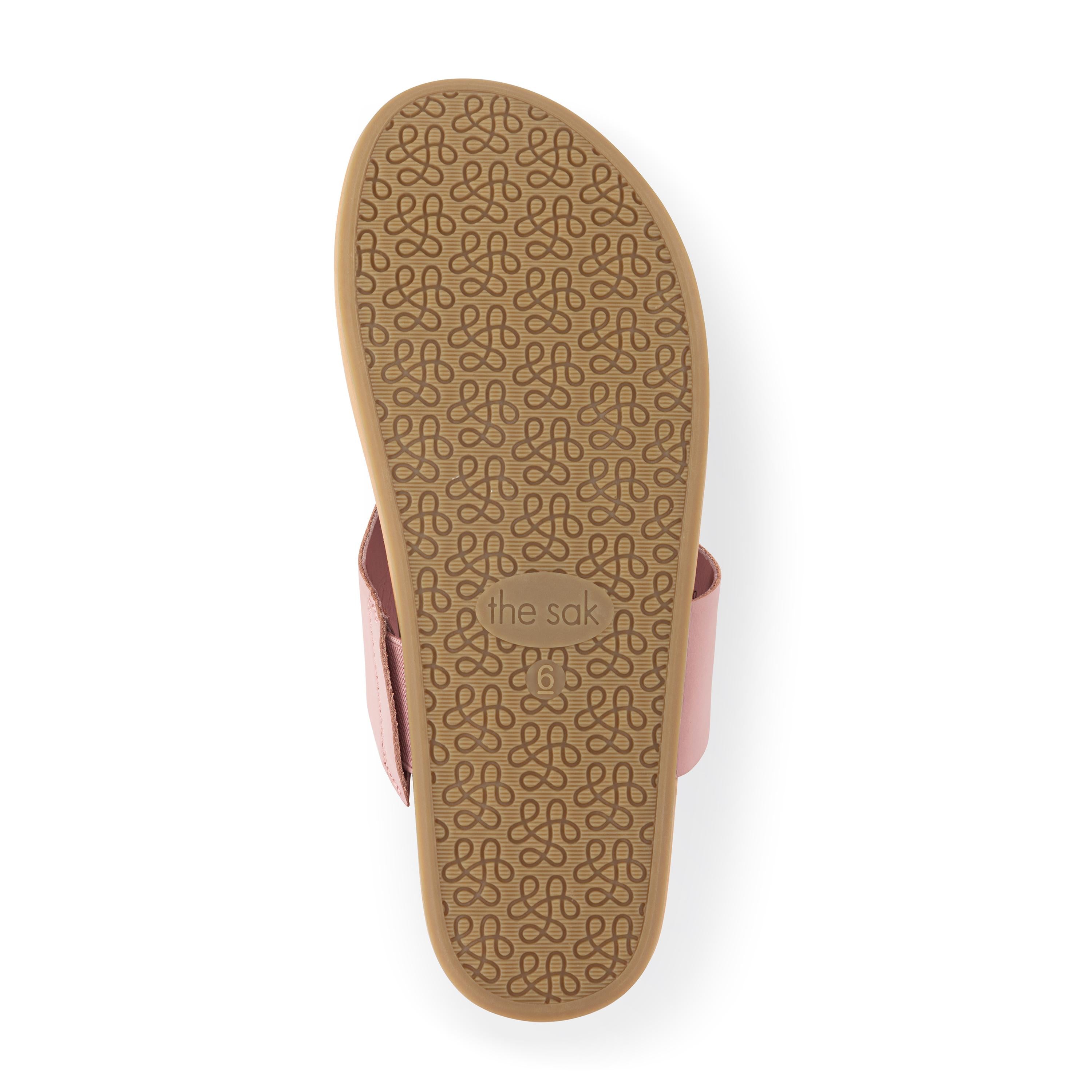 Everly Women's Leather Sandals - Comfortable Rosewood Color Casual Footwear for Summer, Beach, and Outdoor Activities