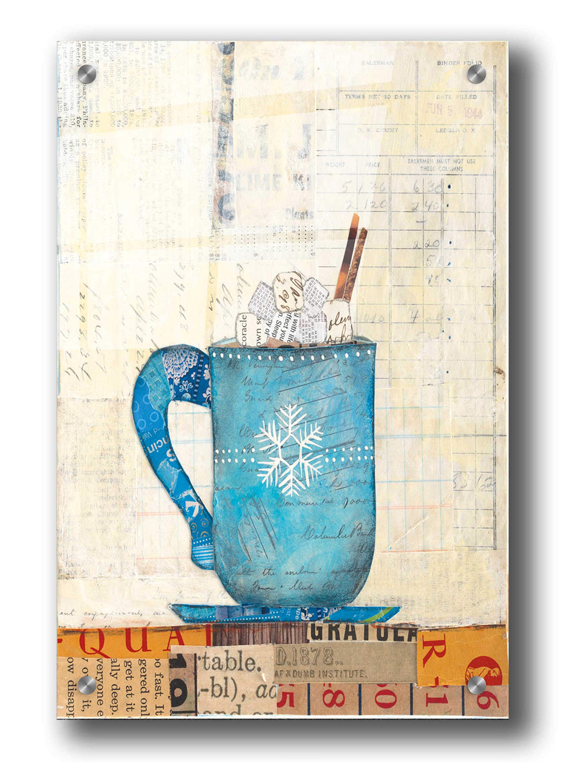 Cozy Cups I by Courtney Prahl - 24x36 Inch Acrylic Glass Wall Art Painting, Modern Home Decor for Living Room, Bedroom & Office