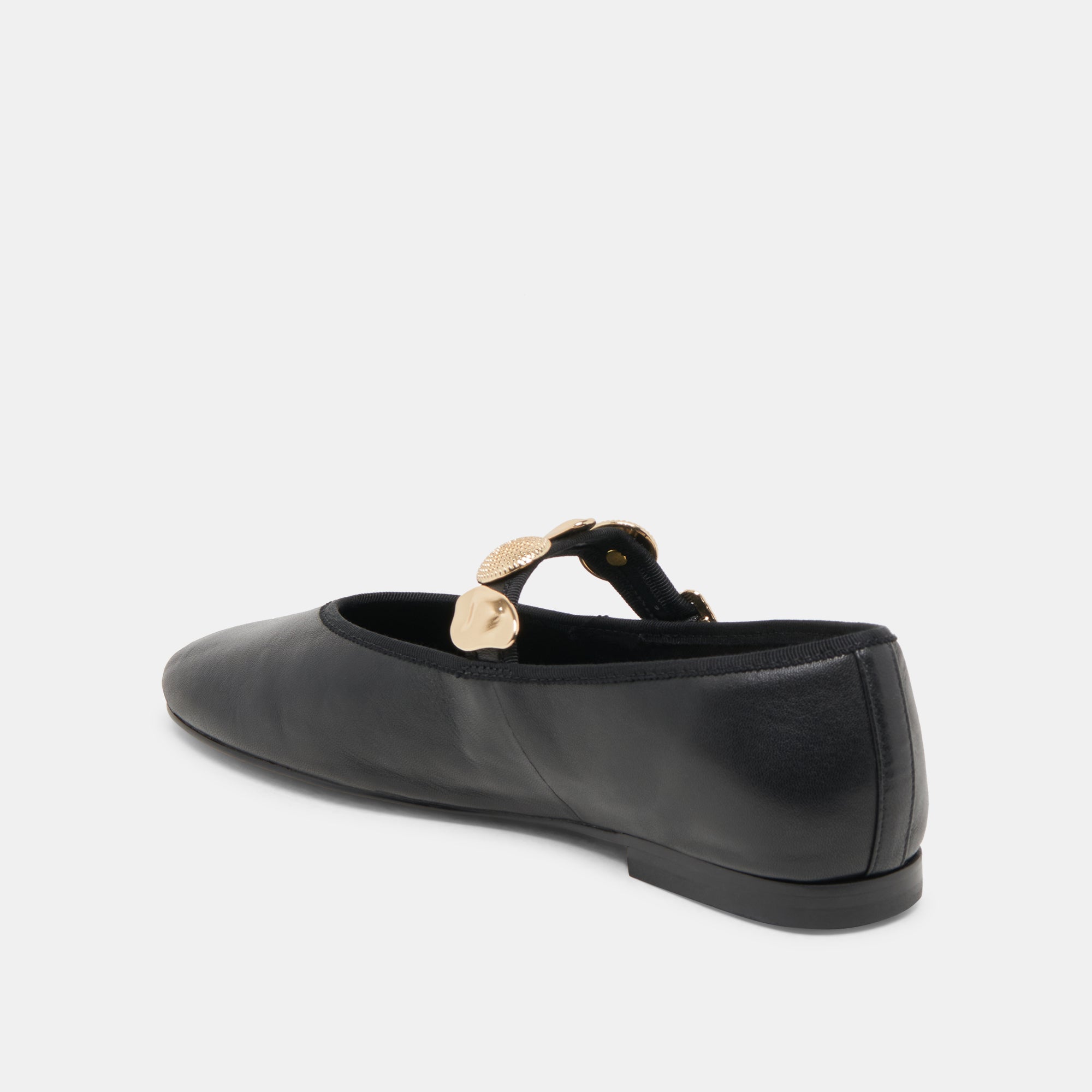 RELAN Women's Black Leather Ballet Flats - Comfortable & Stylish Shoes for Work, Travel & Everyday Wear