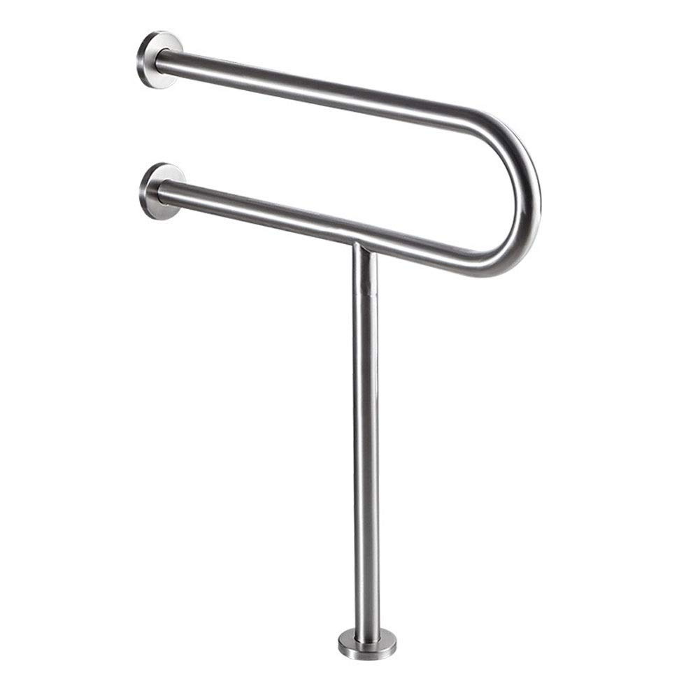 24-Inch Stainless Steel U-Shaped Bathroom Safety Grab Bar - Non-Slip Floor Support Handrail for Elderly, Disabled & Pregnant Women - Ideal for Bathtub, Shower & Toilet Accessibility
