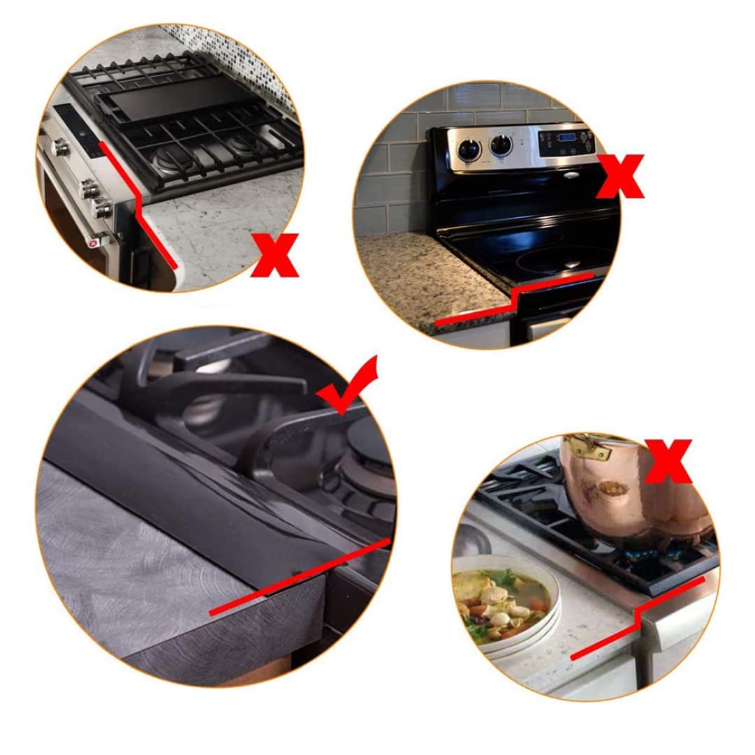 Heat Resistant Silicone Gap Seal Cover for Stove Counter - Transparent Oven Spill Guard, 2pcs - Easy Clean Kitchen Gap Filler for Stove Tops, Countertops & Backsplashes (Perfect for Cooking, Baking & Kitchen Safety)
