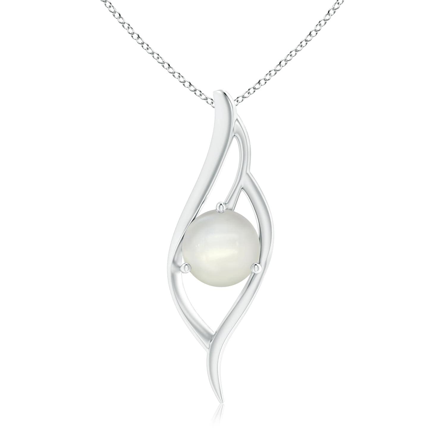 Angara Natural Moonstone Solitaire Pendant Necklace for Women in 14K Solid Gold | Elegant Jewelry Gift for Birthday, Engagement, Anniversary & Wedding | Perfect for Everyday Wear, Date Nights & Special Occasions
