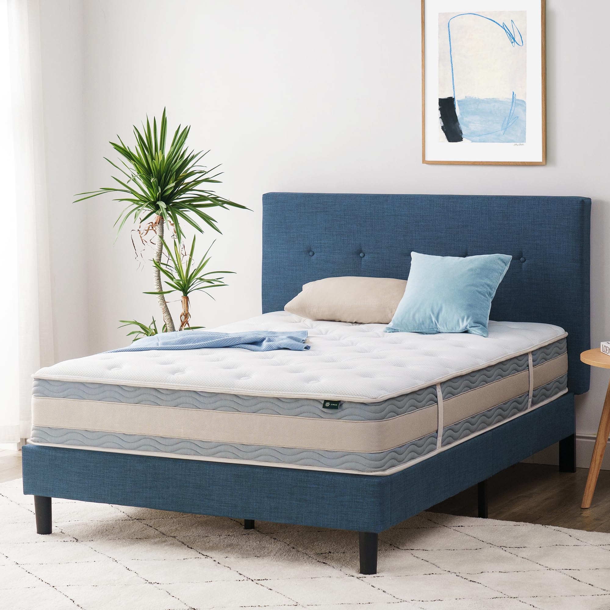 ZINUS 10 Inch Hybrid Mattress - Twin Size, Fiberglass Free, Medium Plush Comfort with Motion Isolation | CertiPUR-US Certified Foams & Fabric | Mattress in a Box for Bedroom, Guest Room & Dorm Use