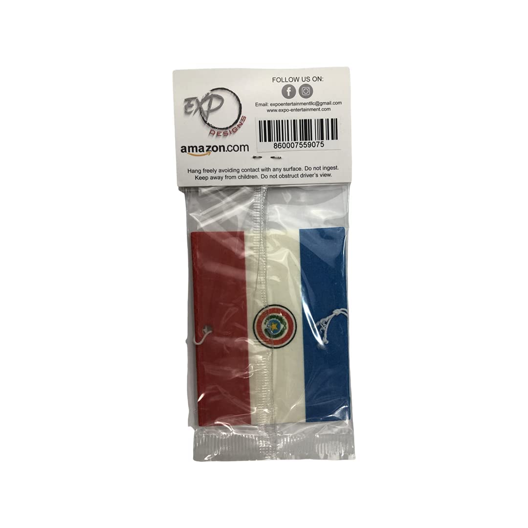 Premium Paraguay Flag Car Air Freshener - Long-Lasting Fragrance for Vehicles, Home & Office | Patriotic Decor & Odor Eliminator