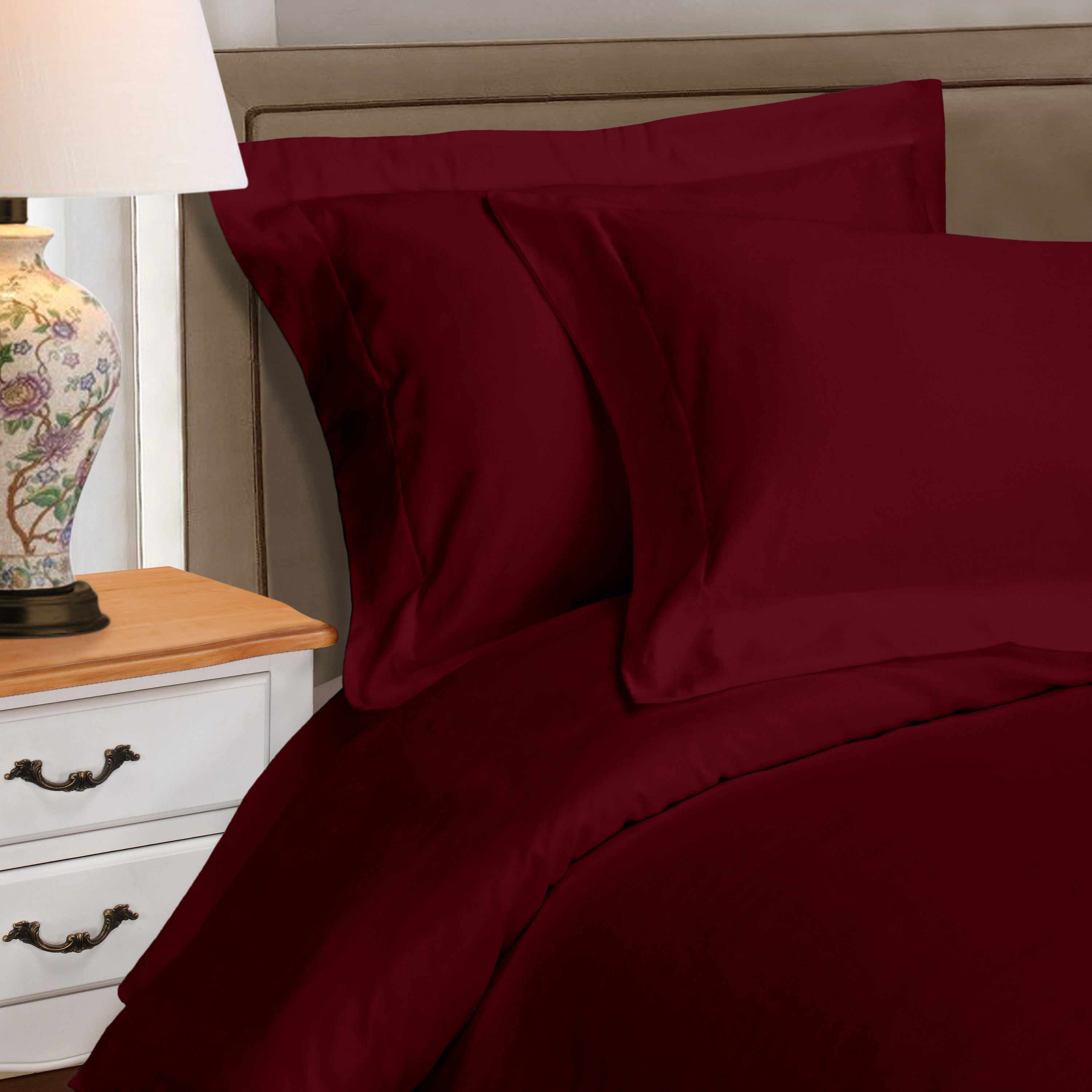 1000 Thread Count Egyptian Cotton Solid Duvet Cover Set - Luxury Bedding for Master Bedroom & Guest Room - Soft Breathable Duvet Cover for All Seasons