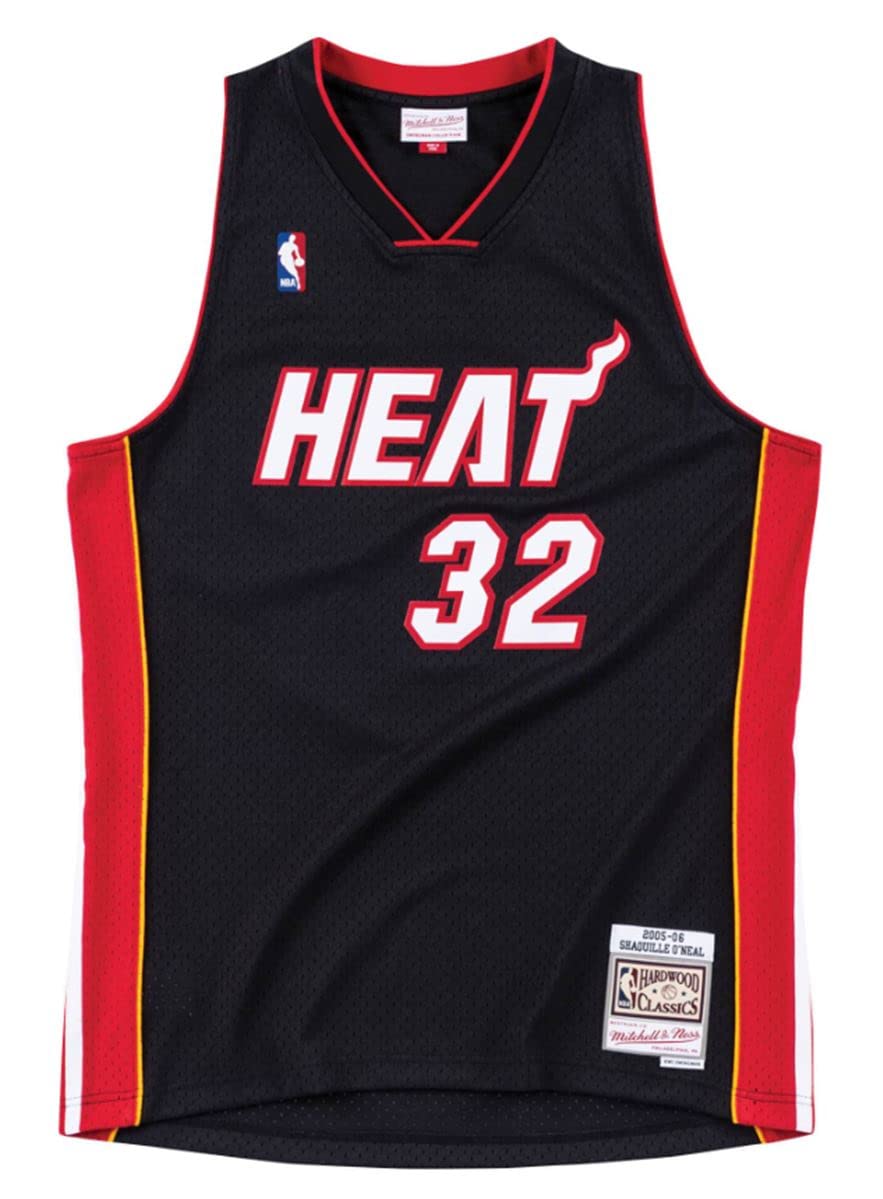 Shaquille O'Neal Miami Heat 2005-06 Authentic NBA Swingman Jersey for Men - Official Replica Basketball Uniform - Black - Size 4XL - Perfect for Game Day, Fan Events & Sports Collectibles