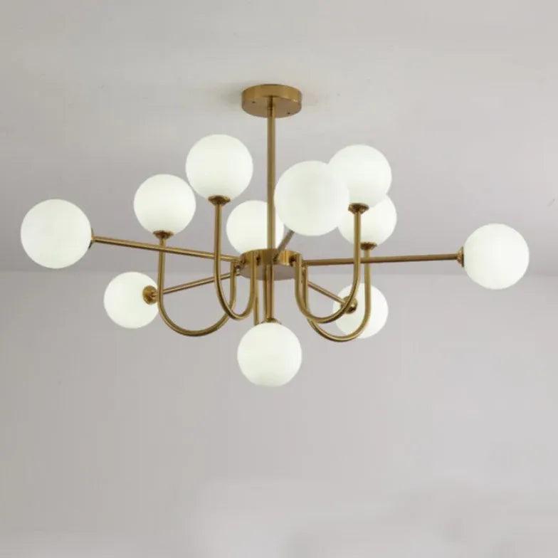 Modern White Asymmetric Chandelier for Living Room - Elegant Ceiling Light Fixture for Dining Room, Bedroom & Home Decor