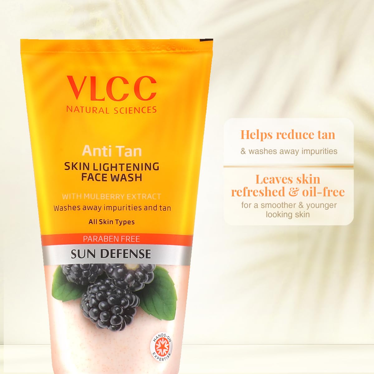 VLCC Anti-Tan Skin Lightening Face Wash 150ml x 2 (300ml) with Mulberry & Orange Peel Extract | Brightening Sunscreen with Broad Spectrum SPF Protection | Removes Tan, Spots & Dullness | For Daily Skincare & Sun Protection Routine