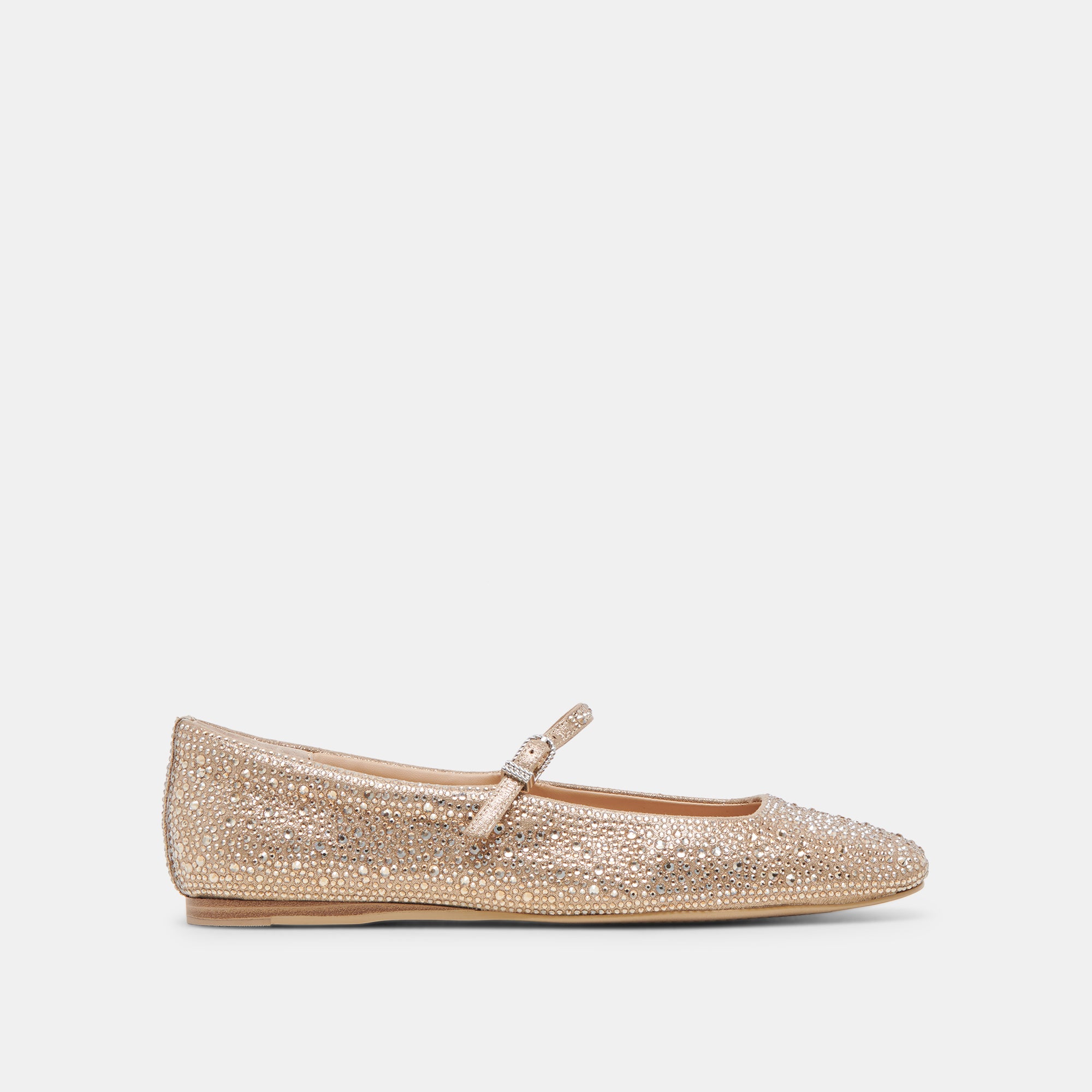 Reyes Crystal Ballet Flats - Light Gold Sparkling Shoes for Women | Elegant & Comfortable for Parties, Weddings, and Evening Events