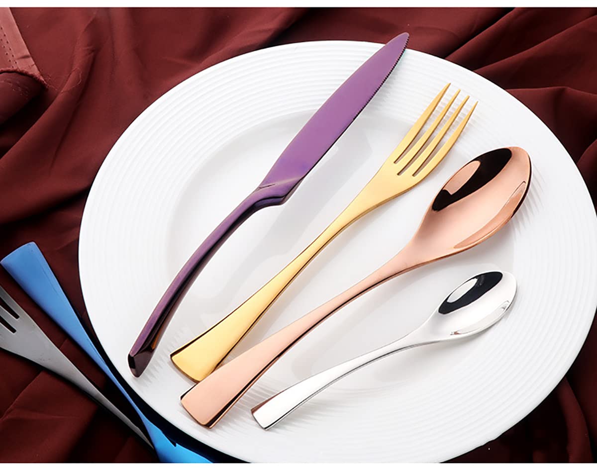 48-Piece Matte Rose Gold Silverware Set for 12 - TWEE Stainless Steel Flatware Cutlery Set | Durable for Home, Kitchen, Restaurant & Hotel | Dishwasher Safe | Perfect for Dinner Parties, Weddings & Everyday Dining