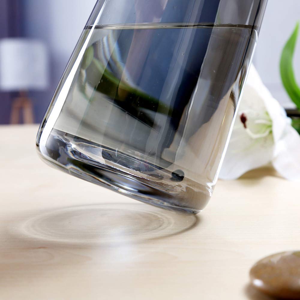 Tall Clear Glass Vase - Elegant Amber & Gray Flower Vase for Home & Office Decor - Perfect Floral Planter for Centerpieces, Wedding Decor & Modern Interior Design