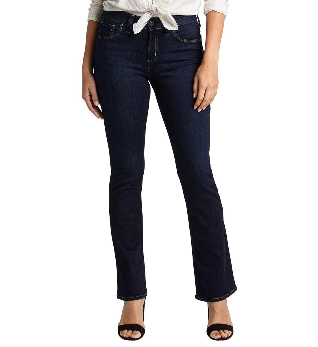 Silver Jeans Co. Women's Avery High Rise Slim Bootcut Jeans - Stretch Denim Pants for Casual & Work Outfits | Perfect for Office, Date Night & Everyday Wear