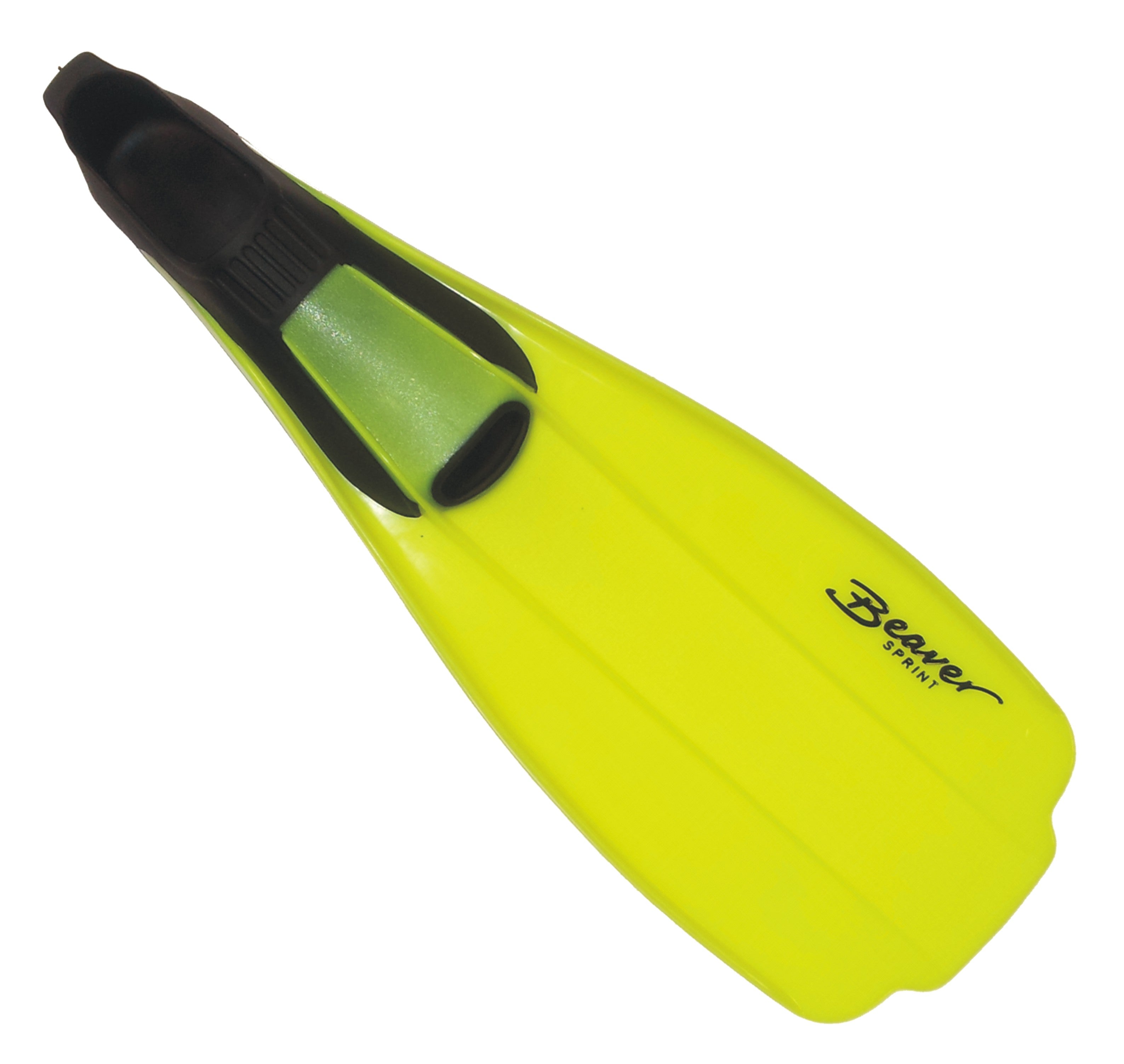 Beaver Sprint Fins - Yellow Size 10/11 (44/45) - High Performance Swim Fins for Lap Swimming, Snorkeling & Training