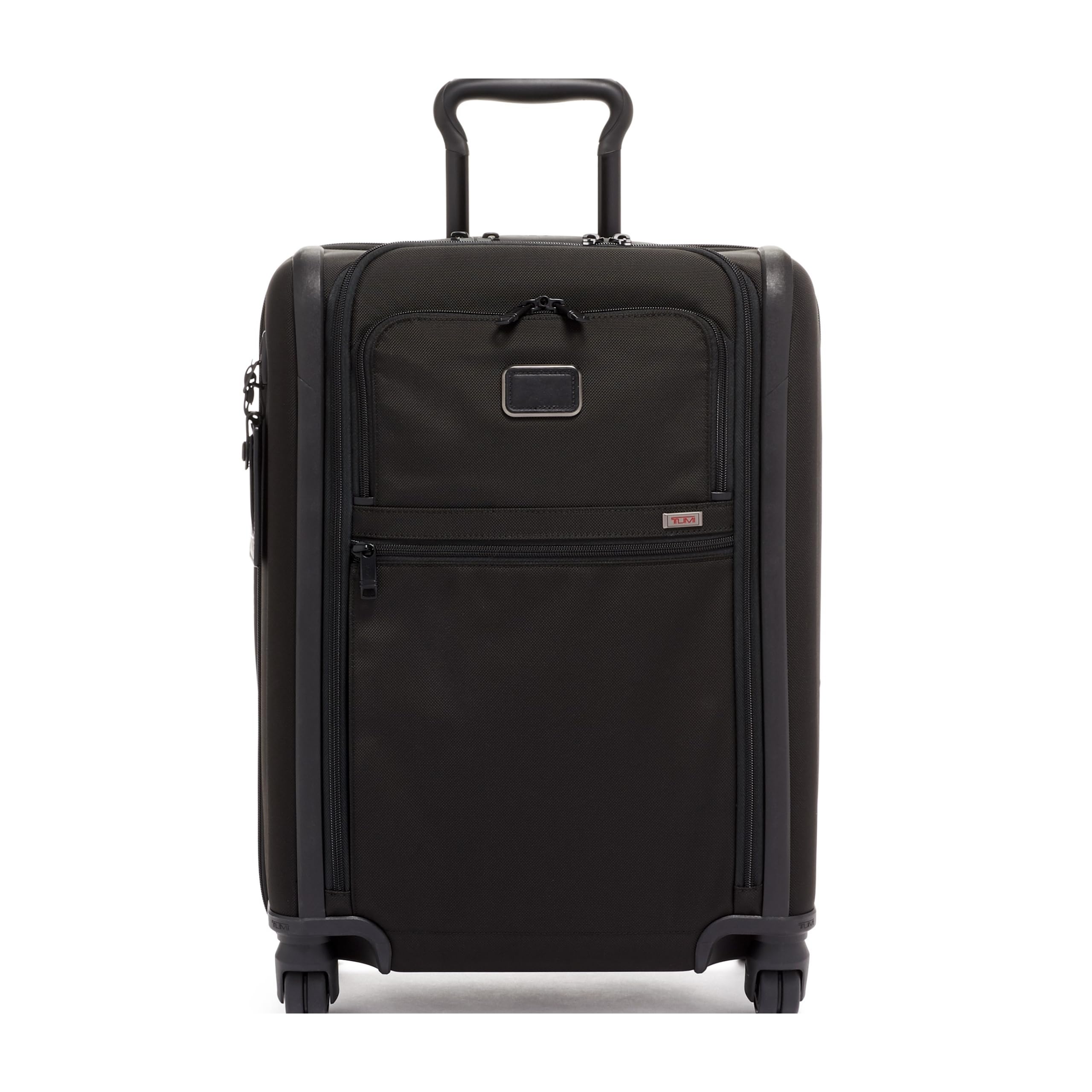 TUMI Alpha Continental Expandable 4-Wheel Carry-On Luggage with TSA Lock - Lightweight Compact Travel Suitcase for Business & Vacation - Black Tracer Edition (Perfect for Air Travel & Weekend Getaways)