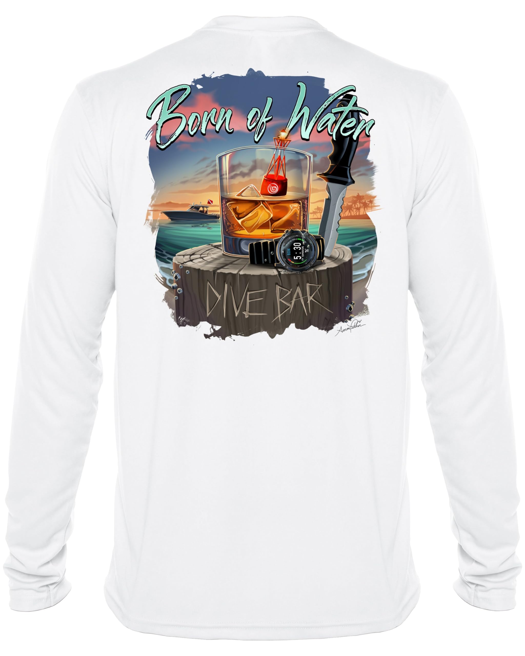 Dive Bar Men's UV Protection Long Sleeve Shirt for Outdoor Activities & Sun Safety