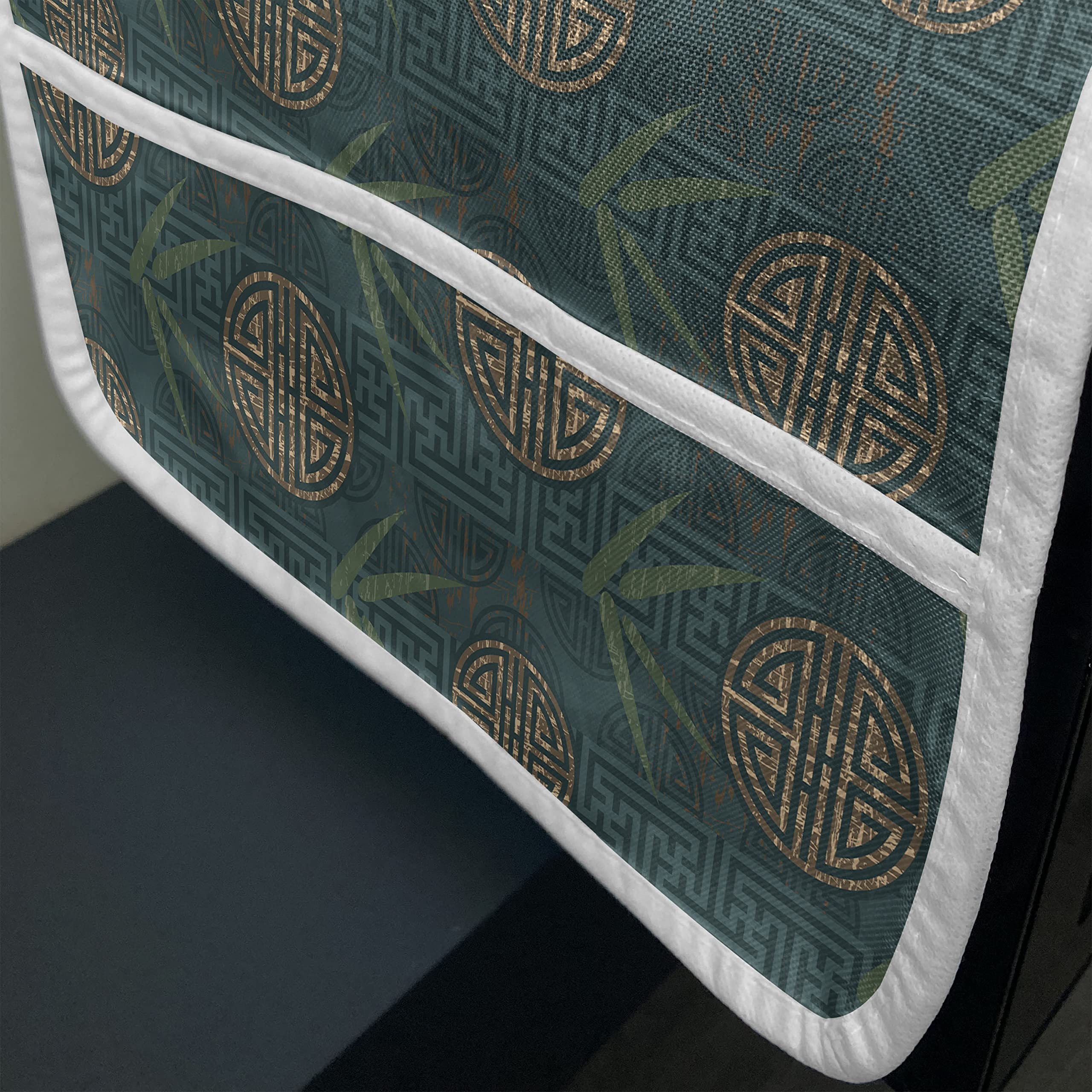 Ambesonne Folk Art Microwave Cover - Waterproof Kitchen Organizer with Pockets, 36