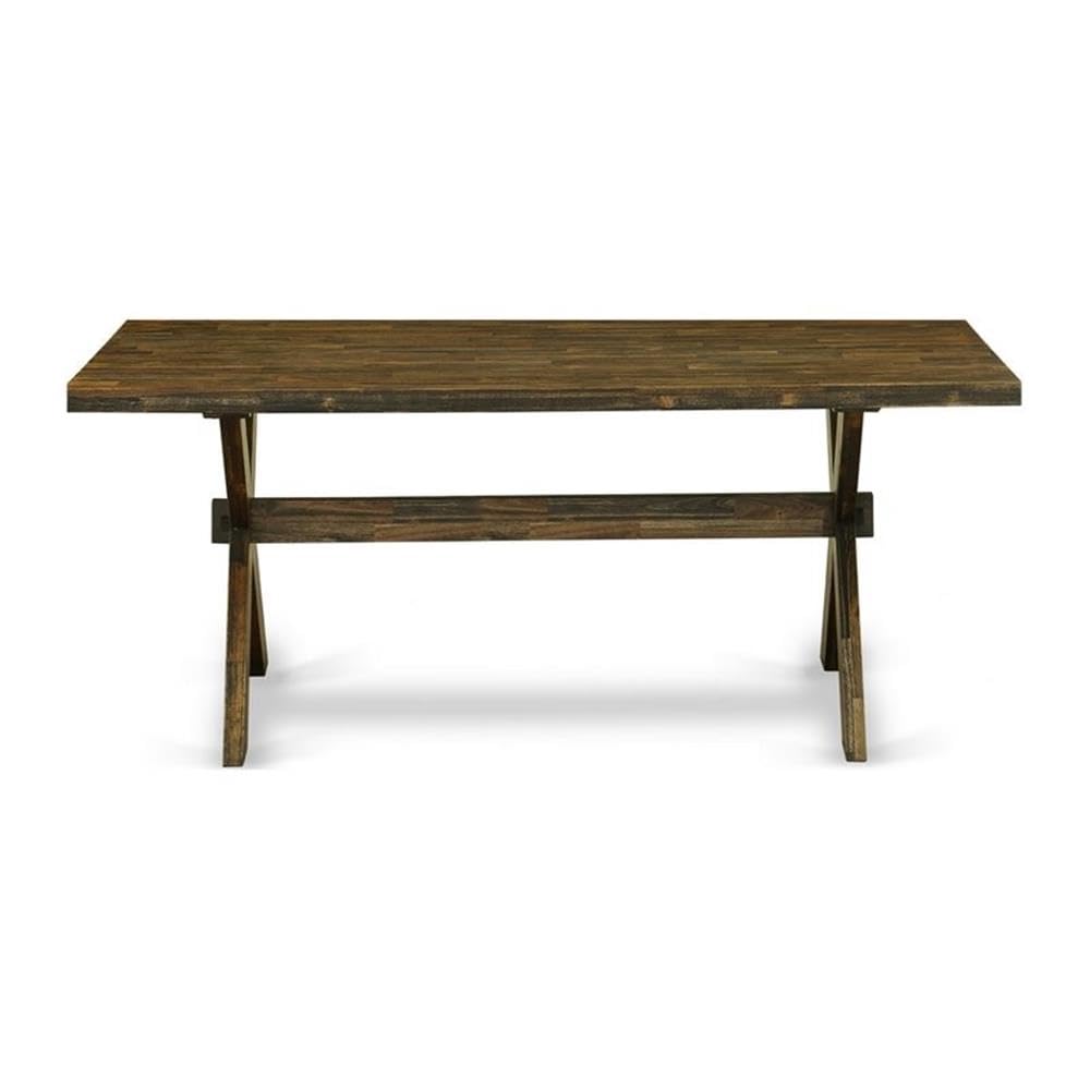 East West Furniture 5-Piece Kitchen Dining Set - 40x72 Inch Rectangle Table with X-Legs & 4 Upholstered Chairs, Dark Khaki Linen Fabric, Multi-Color - Perfect for Small Spaces, Breakfast Nooks, and Cozy Family Meals