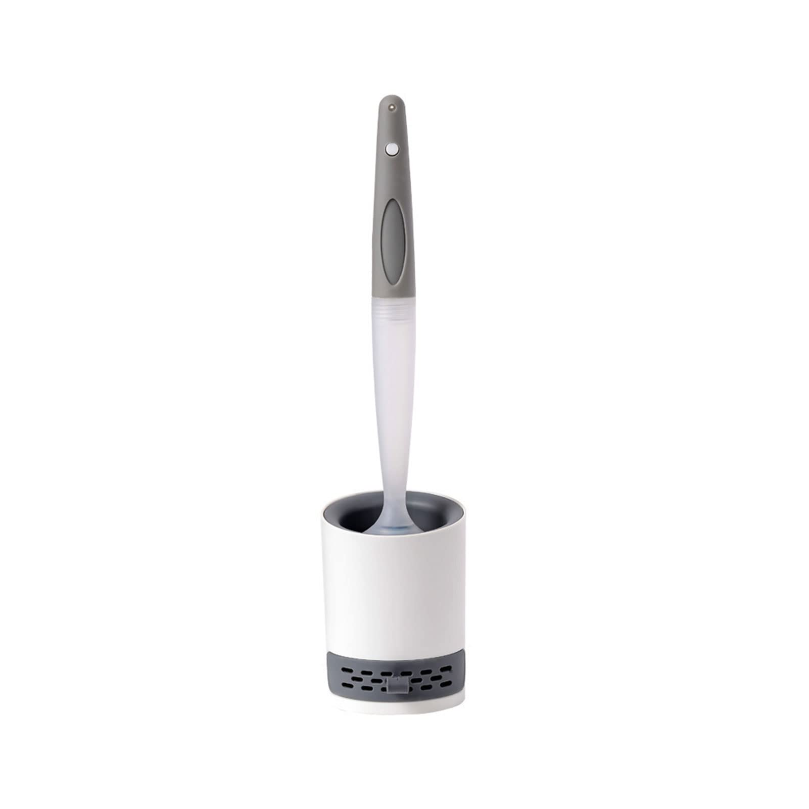 Long Handle Silicone Toilet Brush with Holder - Wall Mounted or Floor Standing Bathroom Cleaning Kit - Durable Toilet Scrubber for Deep Cleaning (Ideal for Home, RV & Small Spaces)