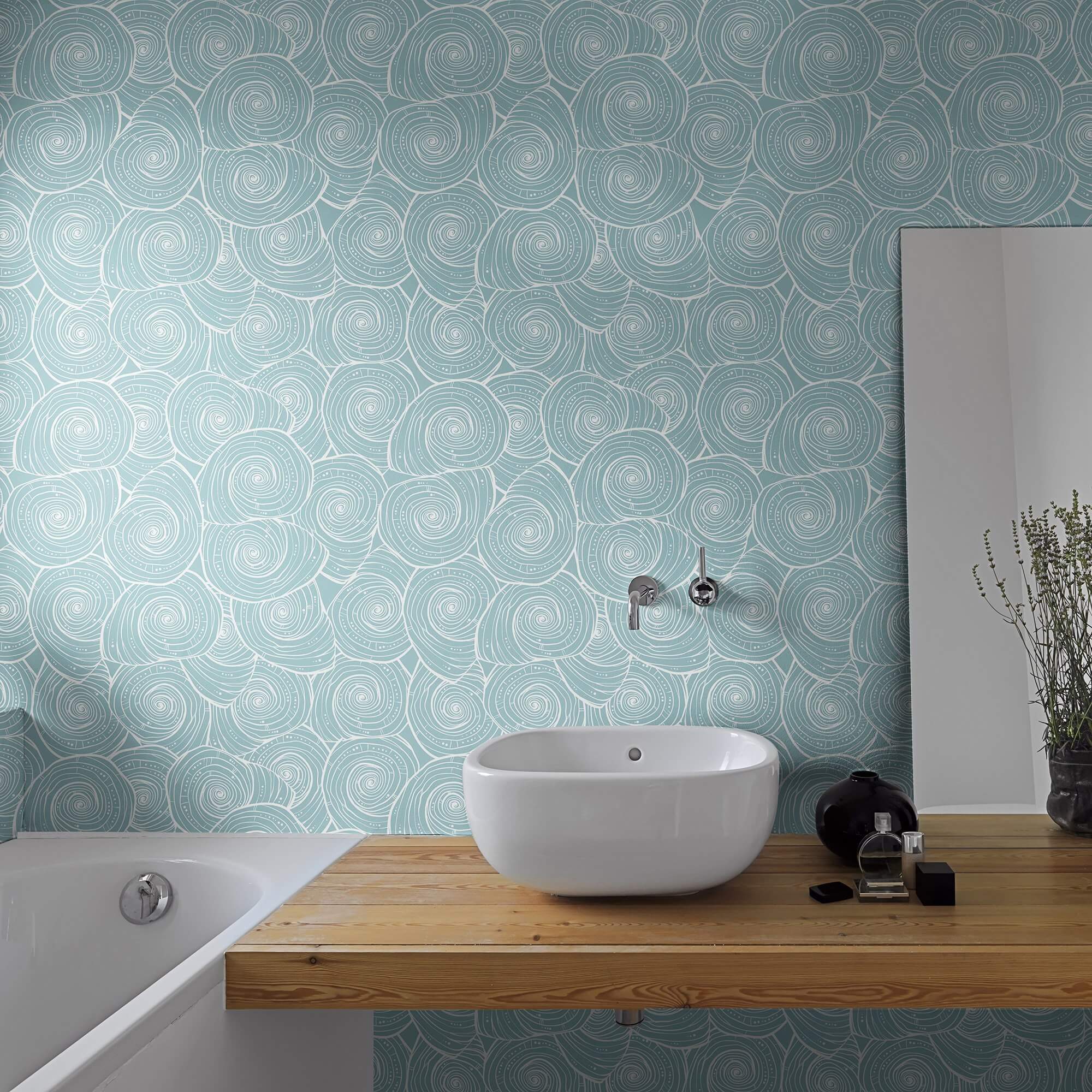 Teal and White Nautical Peel and Stick Removable Wallpaper - Self-Adhesive Decorative Wall Covering for Bedroom, Bathroom, Nursery, and Office Decor