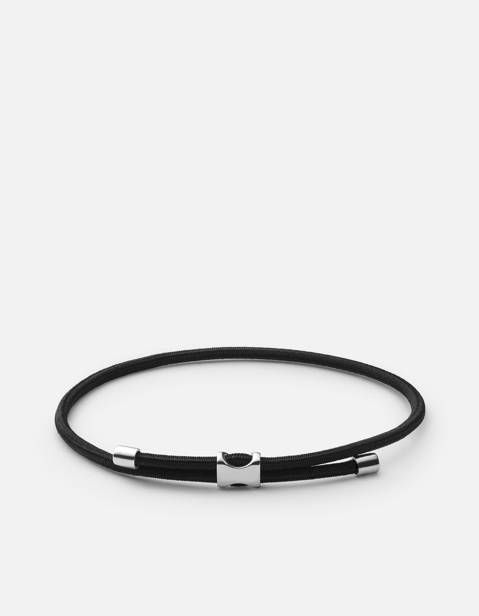 Orson Pull Bungee Rope Bracelet - Sterling Silver Adjustable Stretch Cord Bracelet for Men & Women - Perfect for Outdoor Activities, Workouts, and Everyday Wear