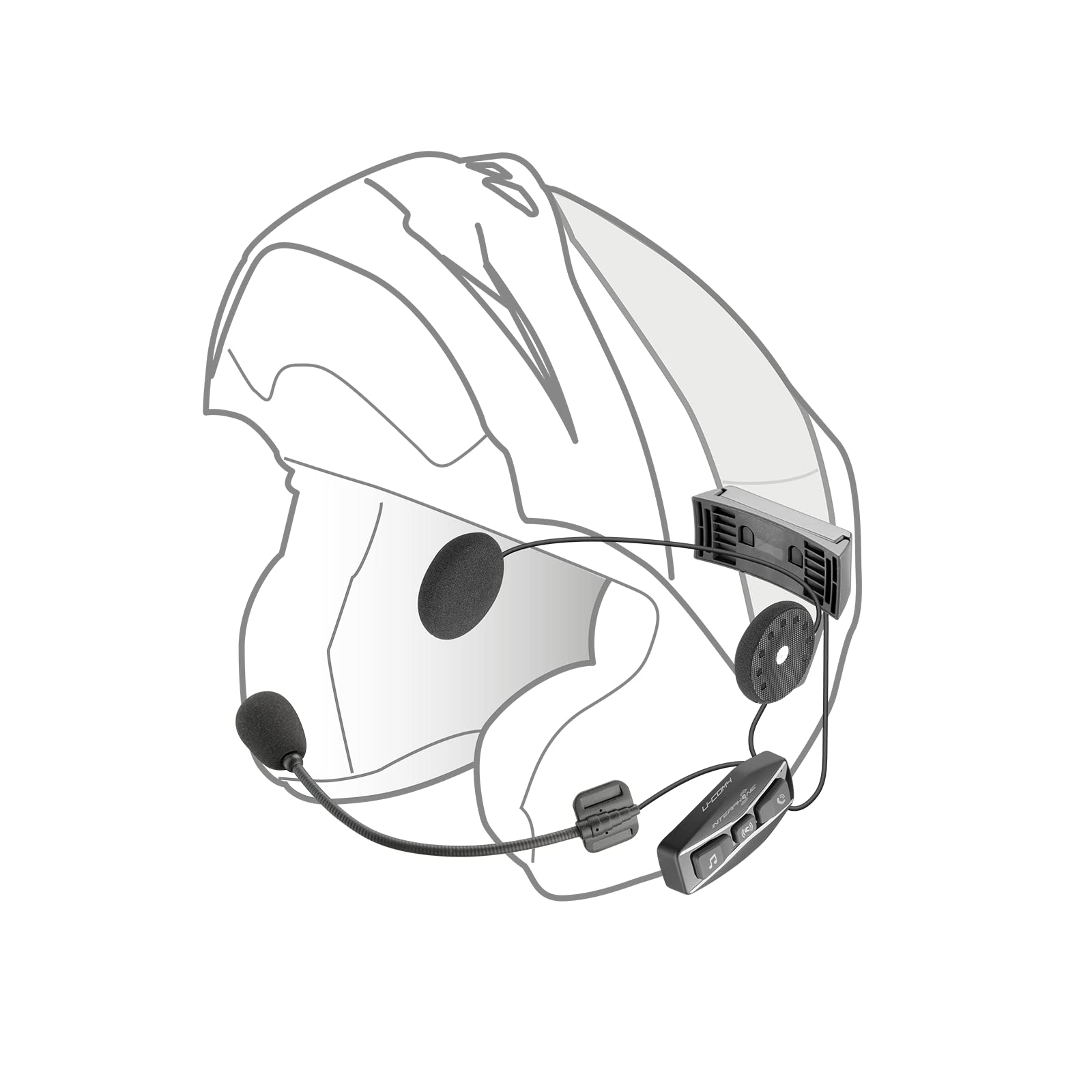 INTERPHONE UCOM4 Motorcycle Bluetooth Headset - 4-Way Rider Communication, 1.6km Range, 15Hr Battery Life - Noise Cancelling DSP, IP67 Waterproof - Compatible with Helmets, TFT & GPS Displays - Perfect for Group Rides, Touring & Adventure Motorcycling (Twin Pack)