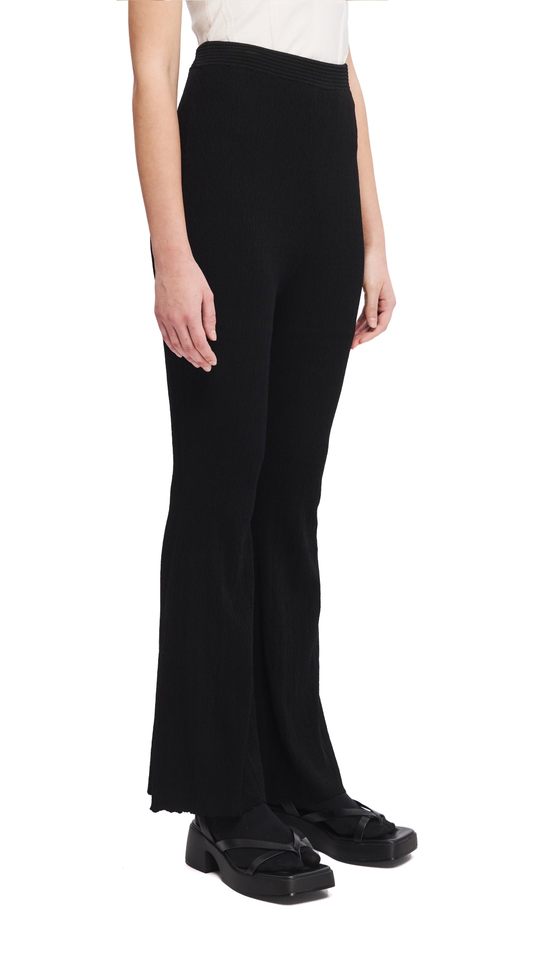 Stylish Knitted Boot Cut Pants for Women - Comfortable Stretch Bootleg Trousers for Casual & Office Wear | Perfect for Work, Travel & Everyday Outfits