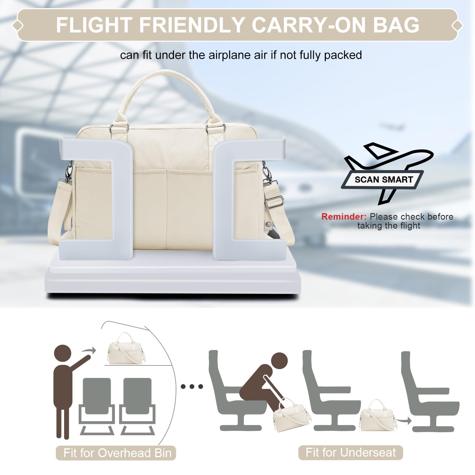 Stylish Weekender Bag for Women - Spacious Travel & Overnight Duffel with Wet Pocket & Trolley Sleeve - Perfect Carry-On Gym Bag for Sports, Workouts & Weekend Getaways