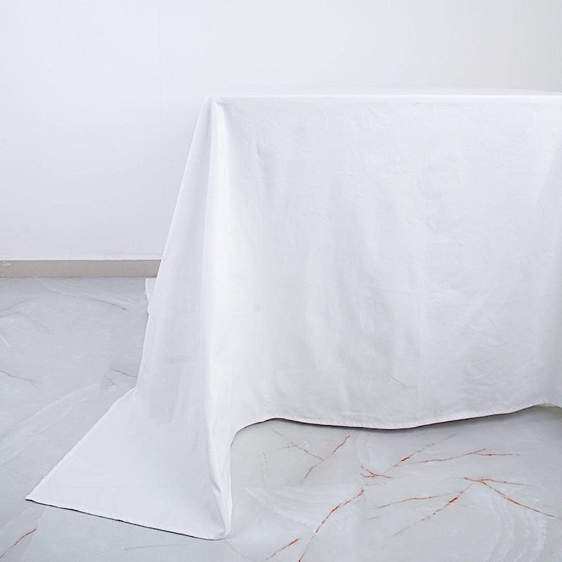 90 x 90 Inch Premium Cotton Square Tablecloth - White Wedding Linen Table Cover for Dining, Party & Special Events
