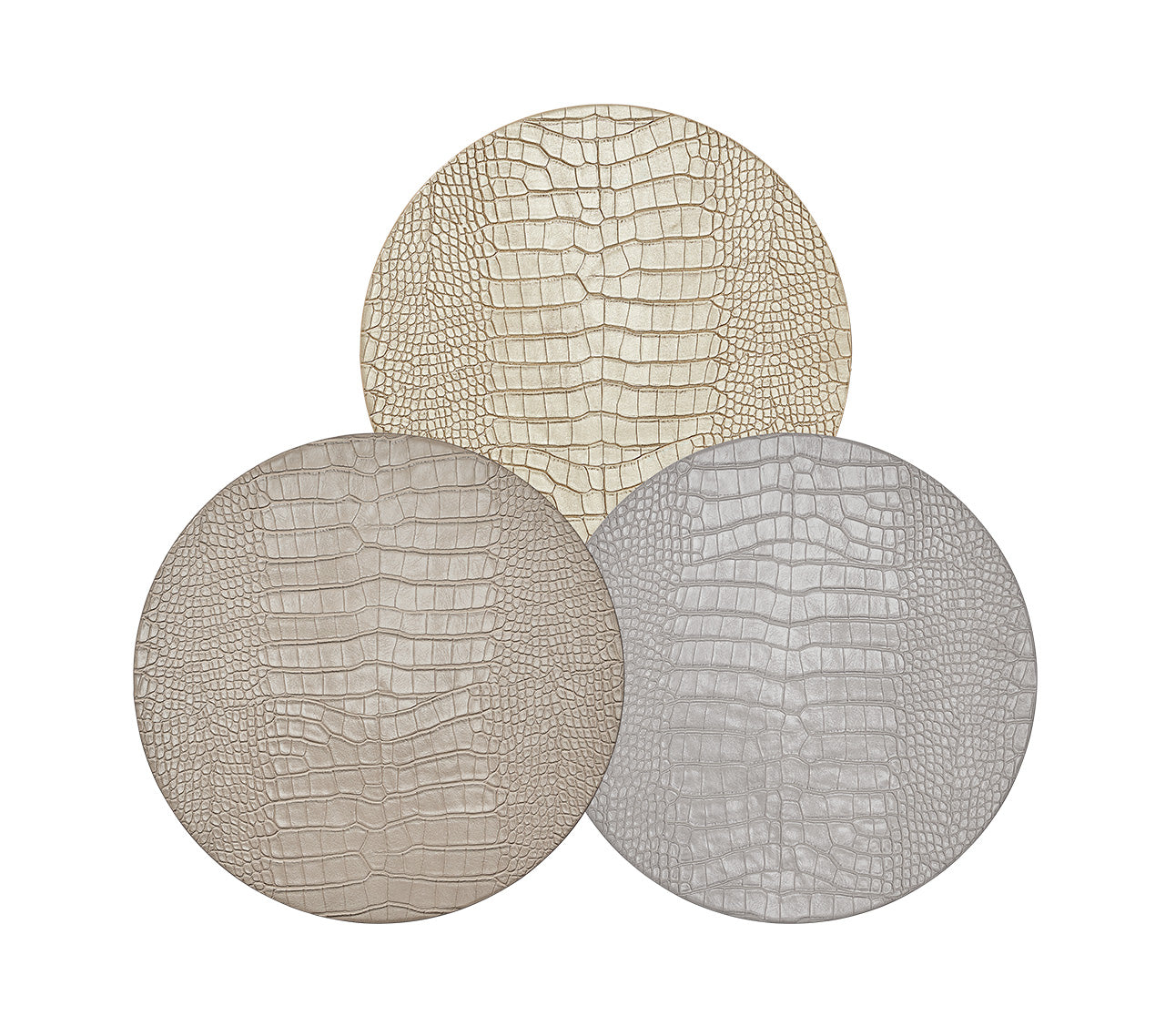 Premium Crocodile Embossed Placemats Set of 4 - Elegant Metallic Finish Table Mats for Dining, Kitchen, and Party Decor - Waterproof & Heat Resistant for Everyday Use