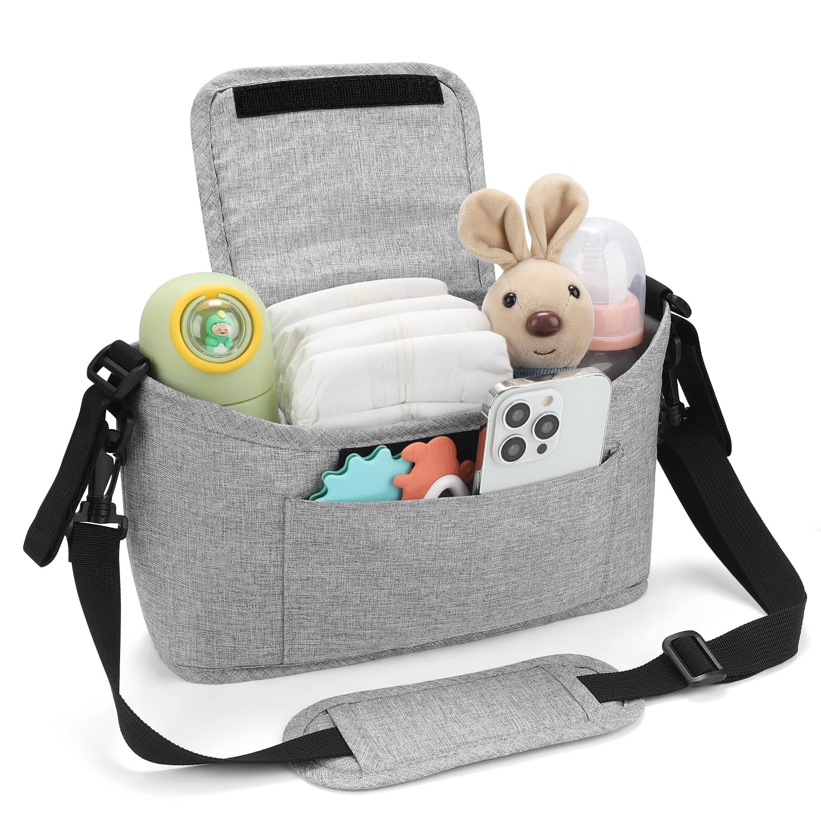 Accmor Universal Stroller Organizer - Waterproof Stroller Bag Caddy with Multiple Pockets for Diapers, Bottles & Phones - Fits Uppababy, Baby Jogger, Nuna, Doona, Britax Strollers - Perfect for Shopping, Travel & Daily Walks with Baby