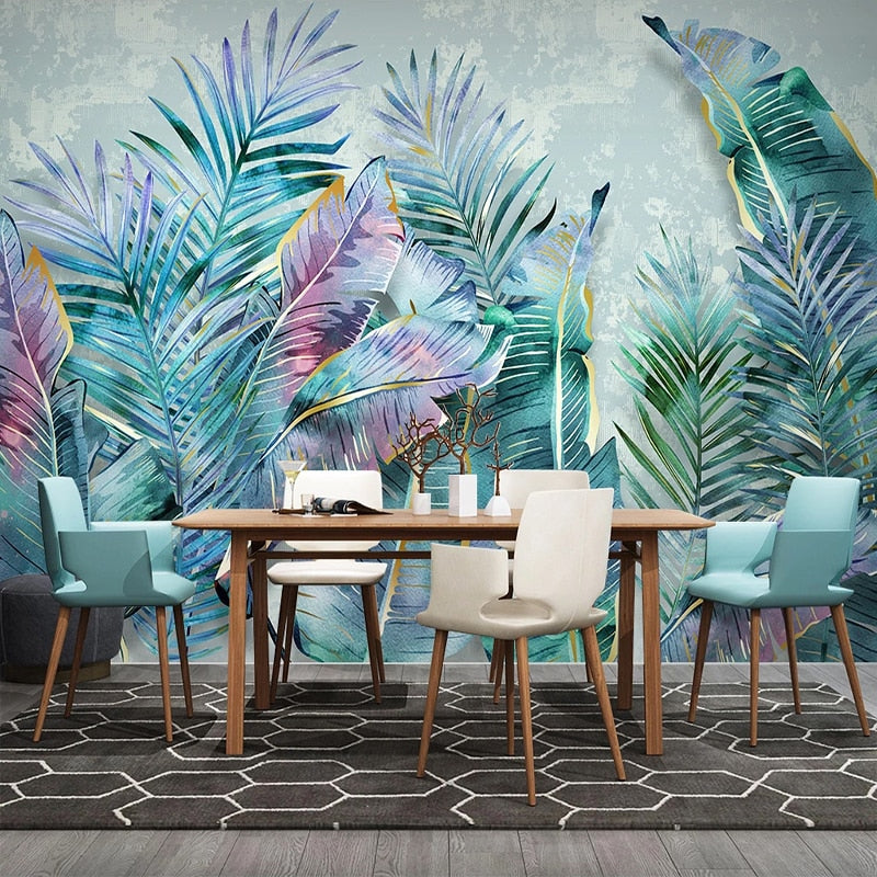 Exotic Tropical Wallpaper Mural - Vibrant Floral & Jungle Wall Decor for Living Room, Bedroom, or Office | Peel & Stick Wall Art