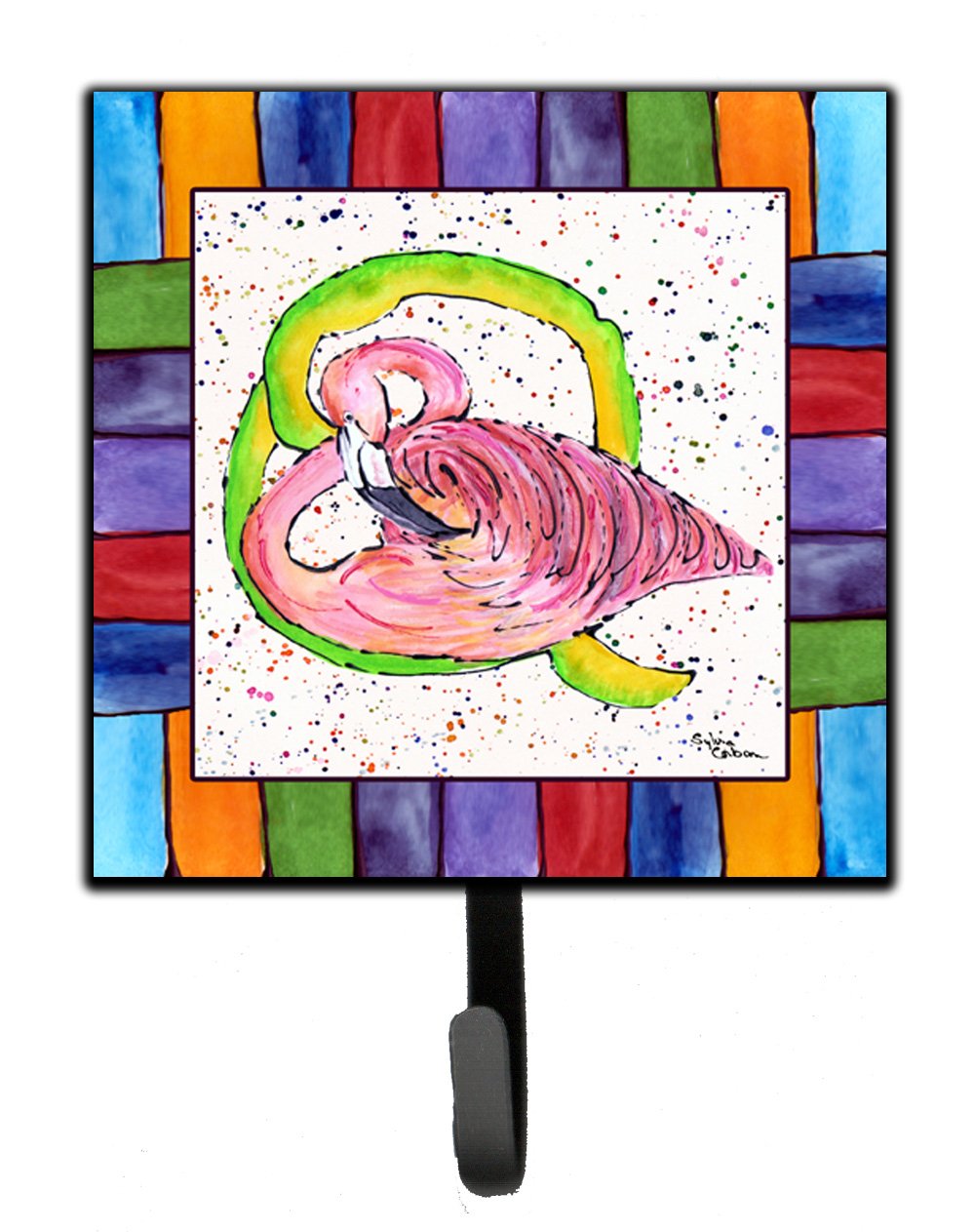 Caroline's Treasures 8440-QSH4 Beach & Seafood Themed Leash Holder & Key Hook - Small Multicolor Wall Decor for Coastal Homes, Beach Houses & Nautical Bathrooms