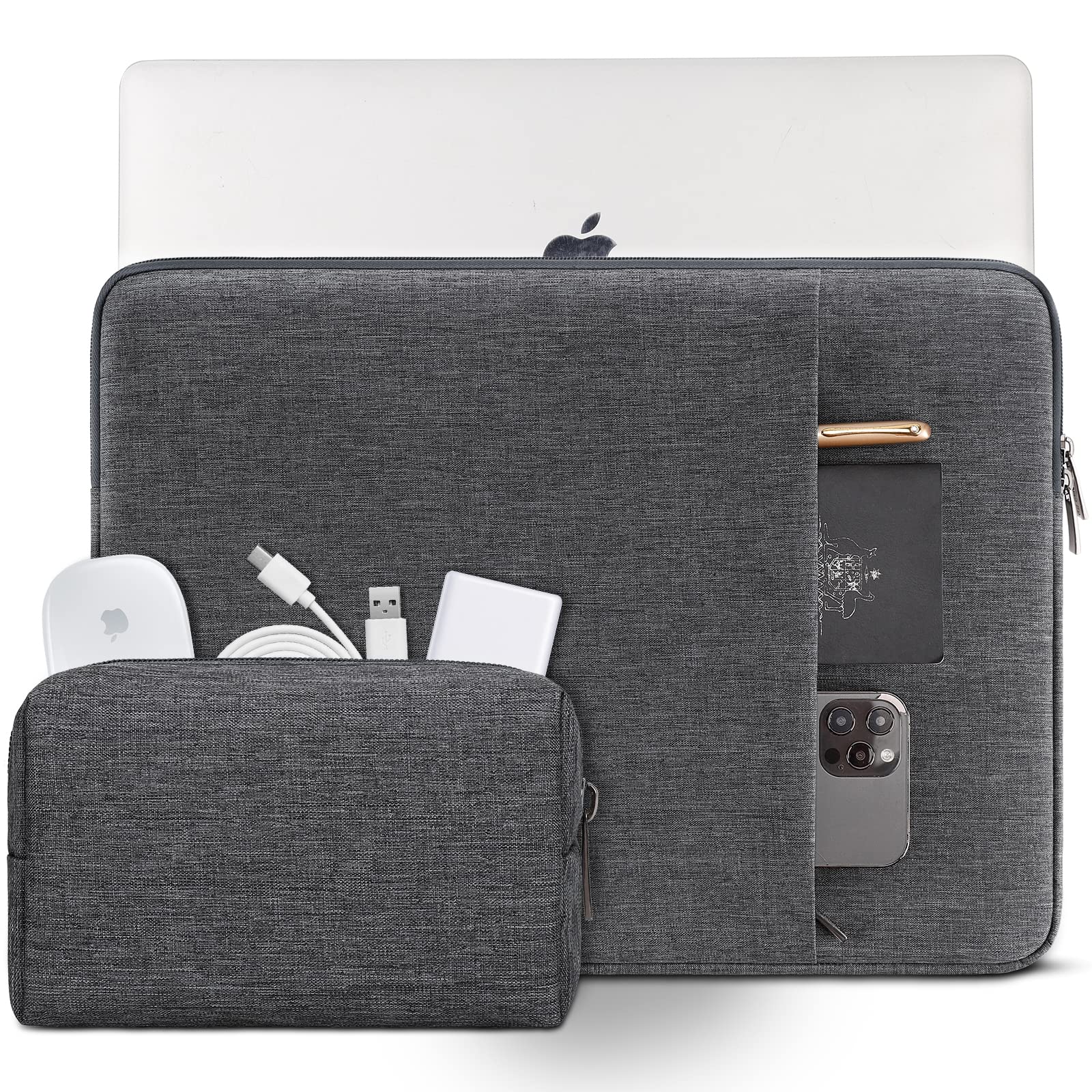 DOMISO 12.5 Inch Waterproof Laptop Sleeve Case - Protective Carrying Bag for 13