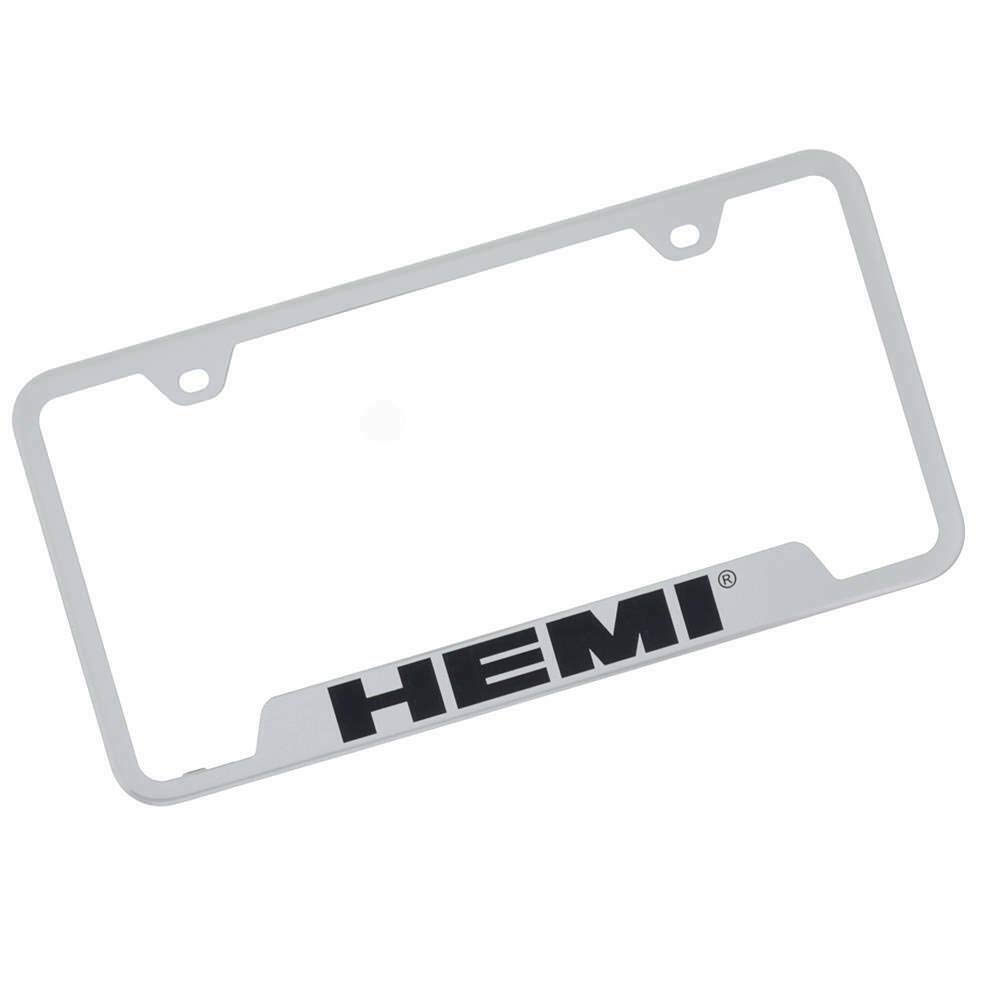 Au-TOMOTIVE GOLD Chrome License Plate Frame for Hemi - Durable Car Accessory for Dodge, Chrysler & Jeep Vehicles - Perfect for Car Shows & Customization