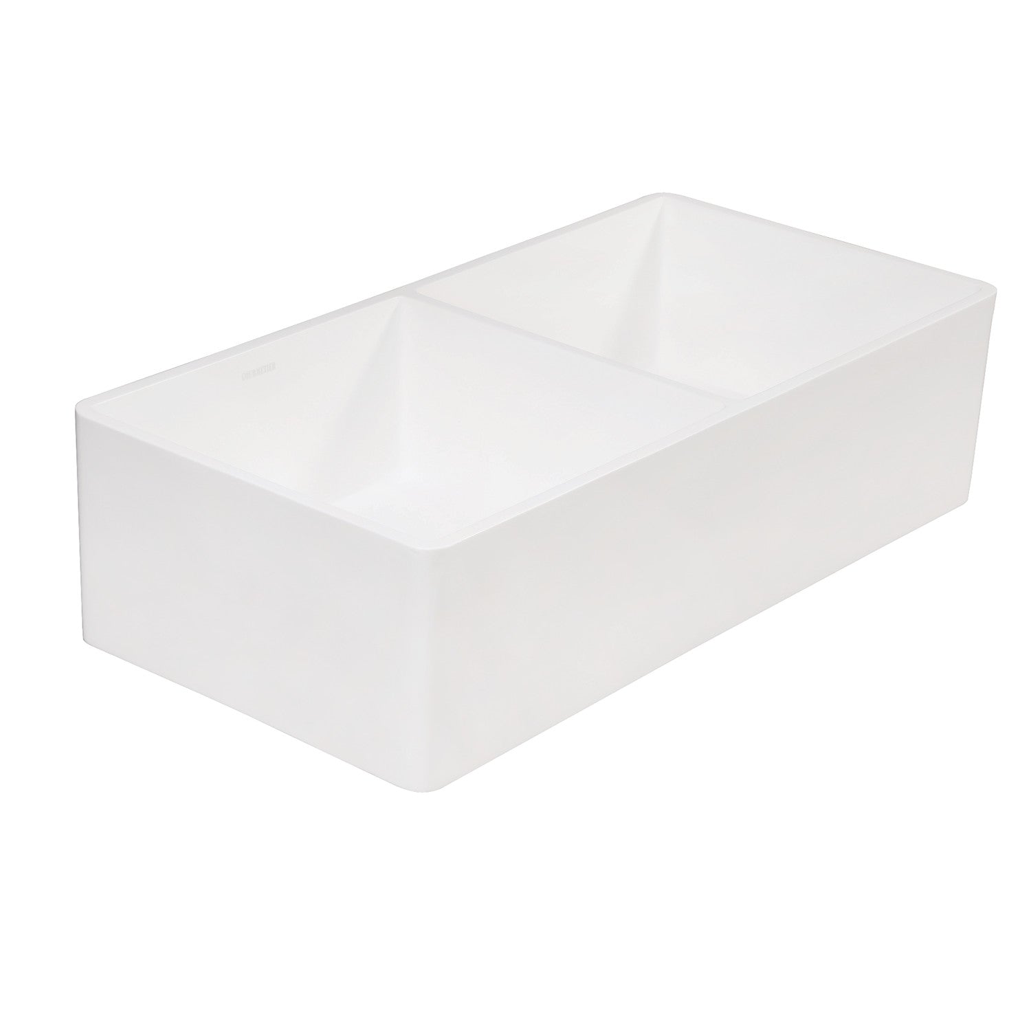 Arcticstone 36 Inch White Farmhouse Kitchen Sink - Double Bowl Apron Front Solid Surface Sink with 2 Strainers (Matte/Glossy Finish) - Perfect for Modern Farmhouse, Rustic & Traditional Kitchen Designs