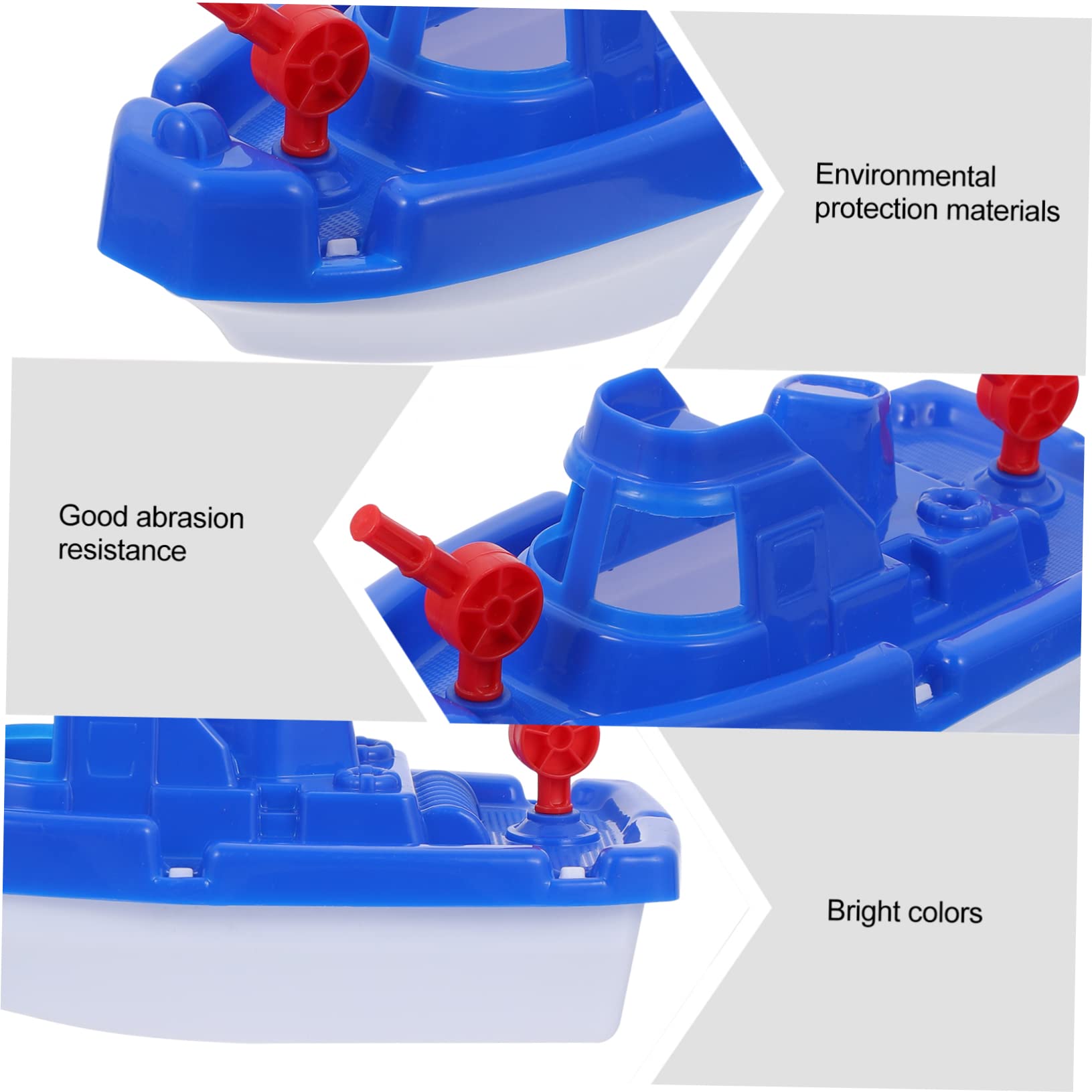 VICASKY 2 Pack Blue Plastic Speedboat Bath Toys for Kids - Fun Shower, Beach & Pool Water Play - Floating Boat Bathtub Toys for Toddlers & Children