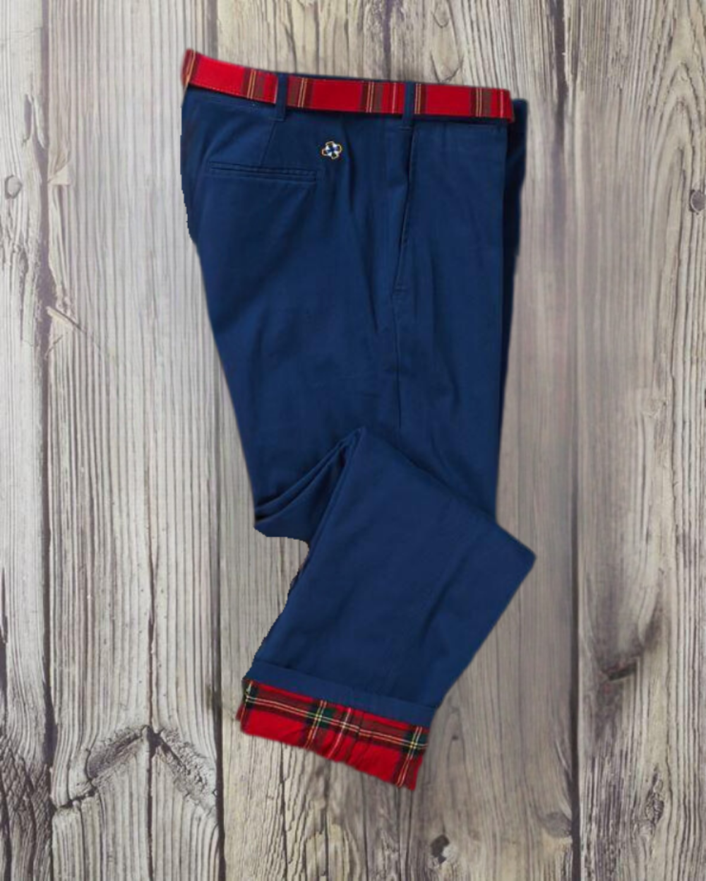 Flannel Lined Nantucket Navy Harbor Pants with Royal Stewart Tartan - Warm Winter Trousers for Men | Perfect for Outdoor Activities & Casual Wear