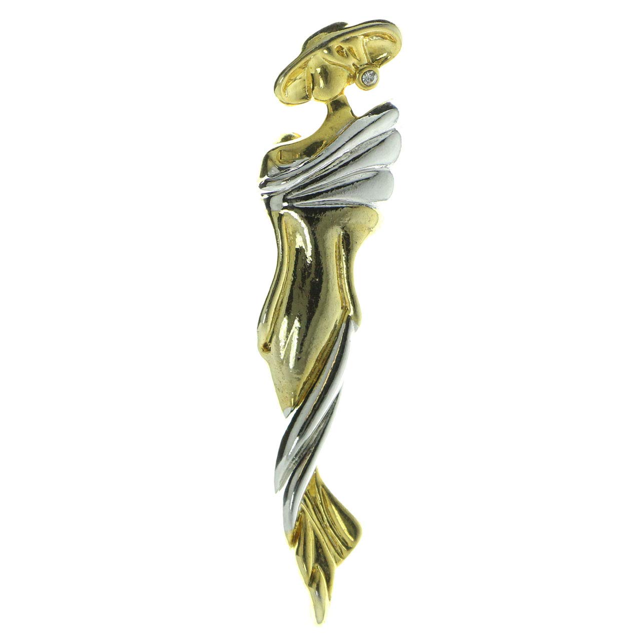 Mi Amore Fashion Brooch Pin - Elegant Crystal Accents in Gold & Silver Tone - Perfect for Blazers, Scarves, and Formal Attire