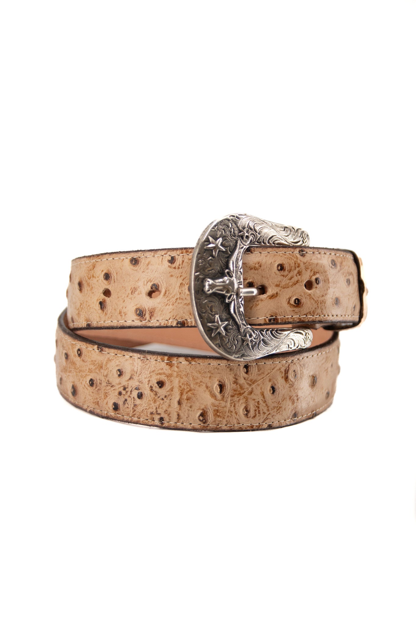 Stylish Ostrich Ranch Print Cowboy Belt for Men - Western Fashion Accessory for Rodeo, Country Music Festivals & Casual Wear