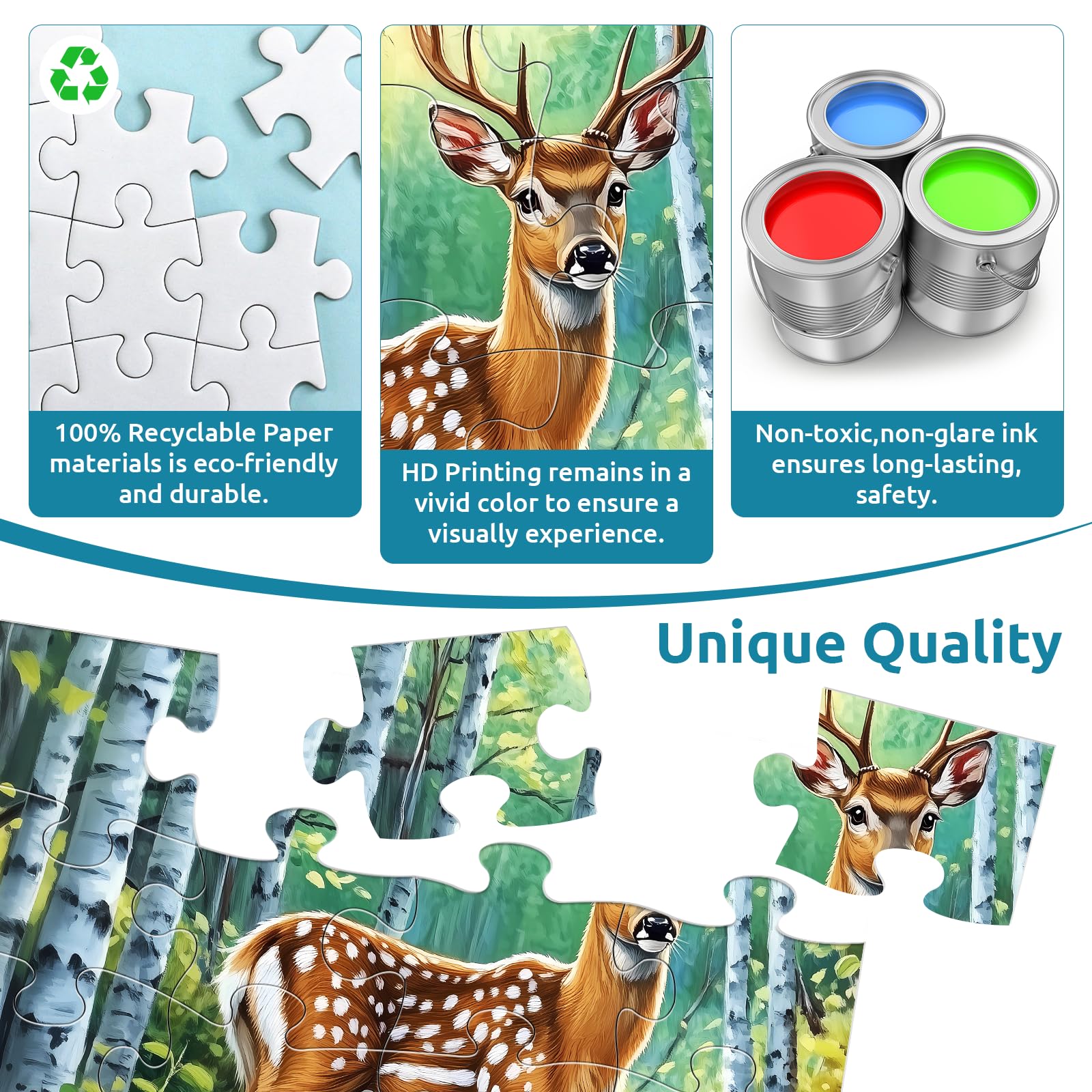 6-Pack Large Piece Puzzles for Seniors - Dementia & Alzheimer's Activities, Memory Cognitive Games for Elderly Adults - Easy Jigsaw Puzzles with 6 Storage Bags - Perfect for Brain Stimulation, Therapy & Relaxation at Home or Care Facilities