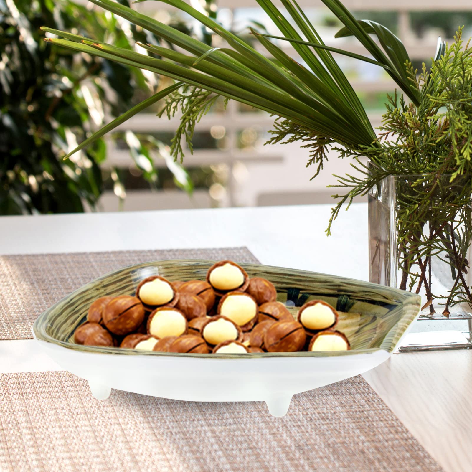 2-Pack Melamine Serving Trays - Round Snack Plates for Desserts, Fruits, Veggies, BBQ & Appetizers | Durable Food Holder for Parties, Picnics & Home Entertaining