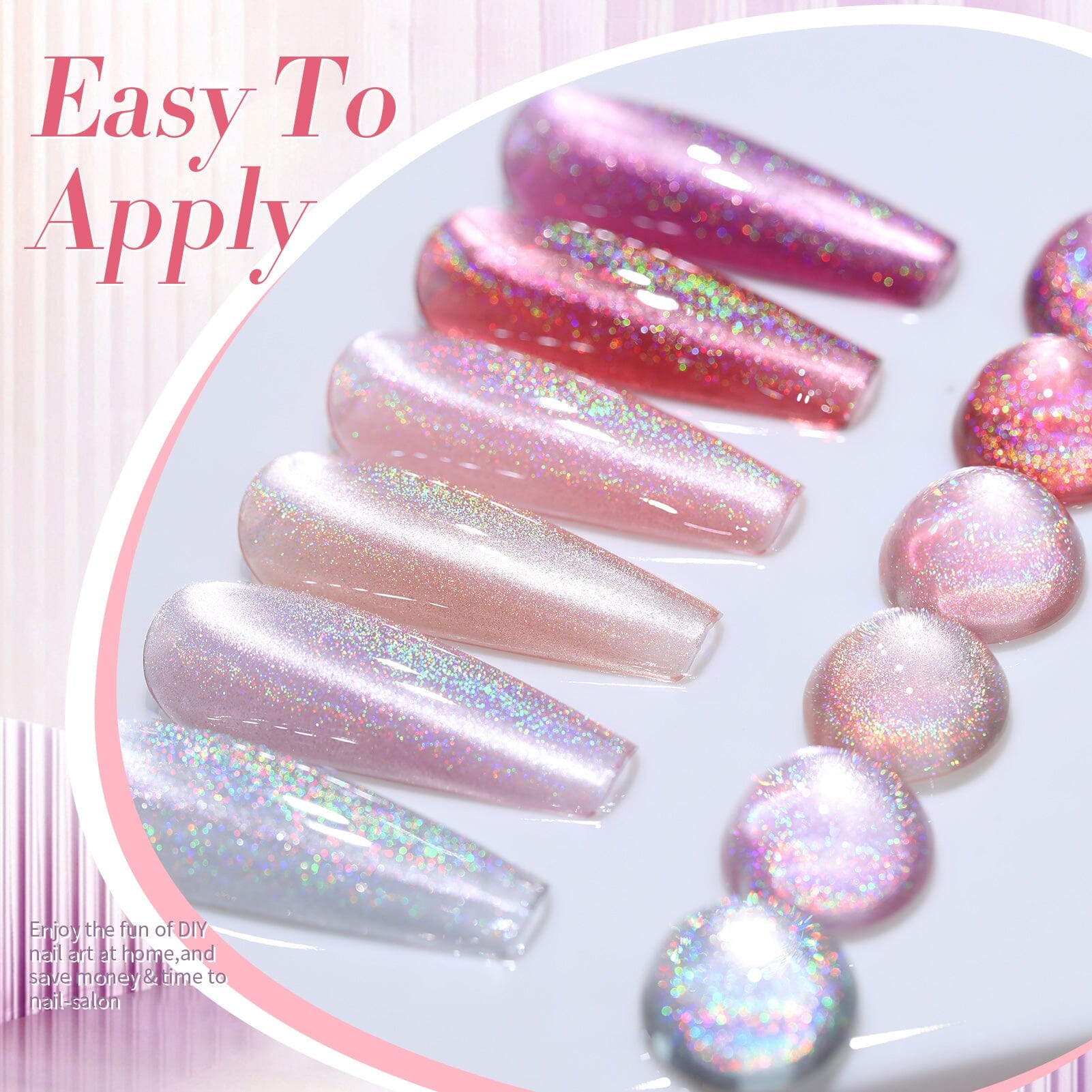 6 Colors Pink Cat Magnetic Gel Polish Set - Iridescent Ceramic Nail Polish 7ml for Manicure & Nail Art - Perfect for Salon, Home Use & Gifts