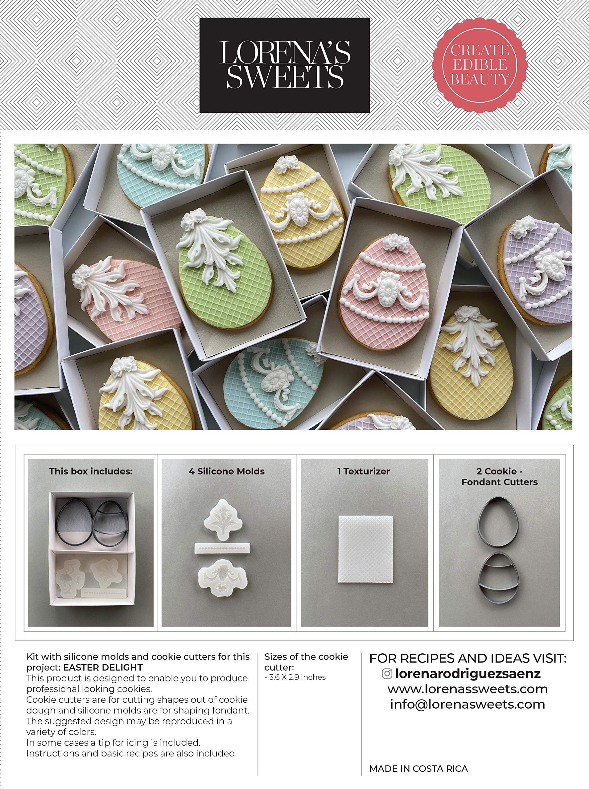 Lorena's Sweets Easter Cookie Decorating Kit - 50-Piece Sugar Cookie Decorations Set with Icing, Sprinkles & Tools - Perfect for Easter Baking, Holiday Parties & Family Fun Activities